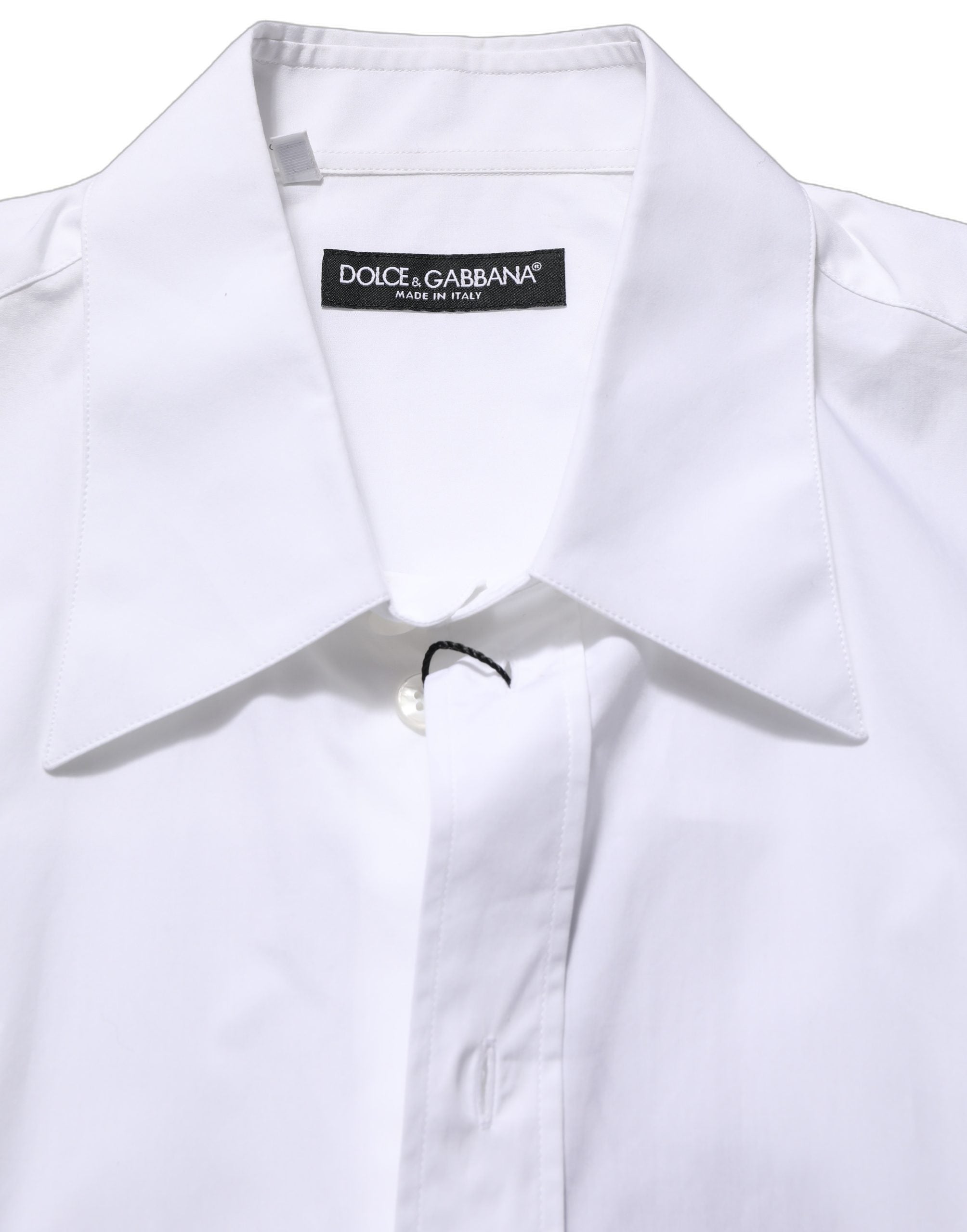 Dolce & Gabbana White Cotton Sleeveless Formal Dress Shirt