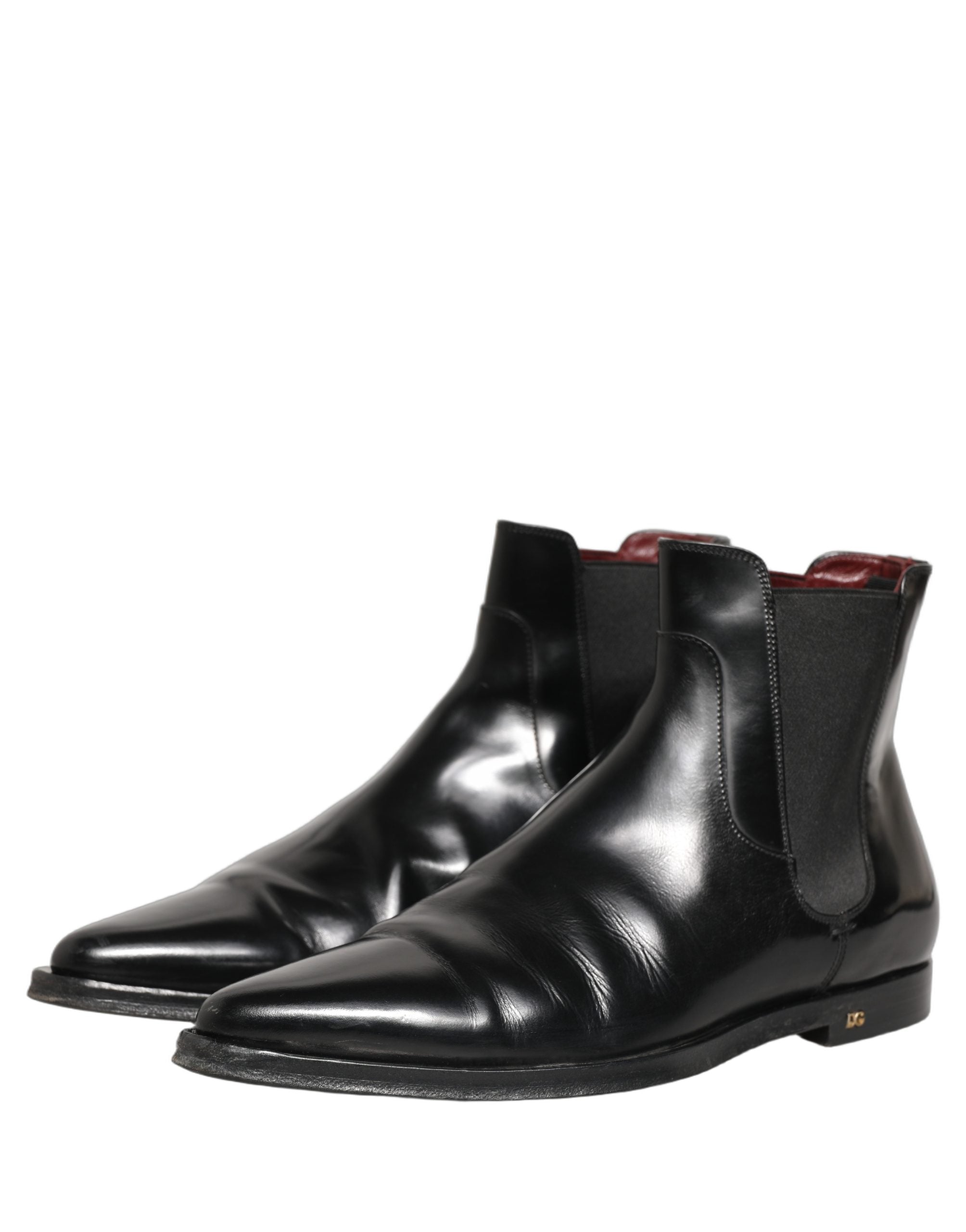 Dolce & Gabbana Black Chelsea Slip On Men Ankle Boots Shoes