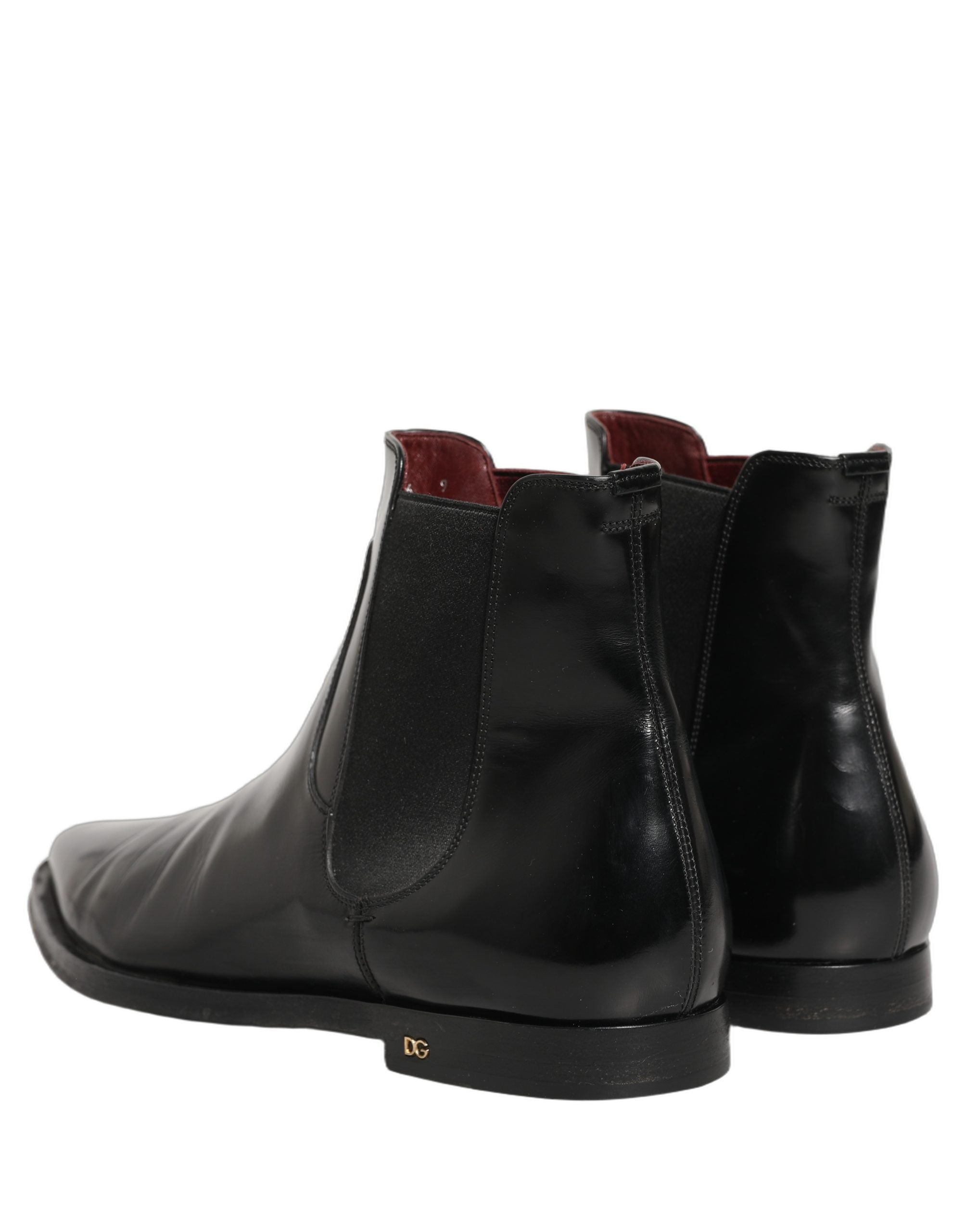 Dolce & Gabbana Black Chelsea Slip On Men Ankle Boots Shoes
