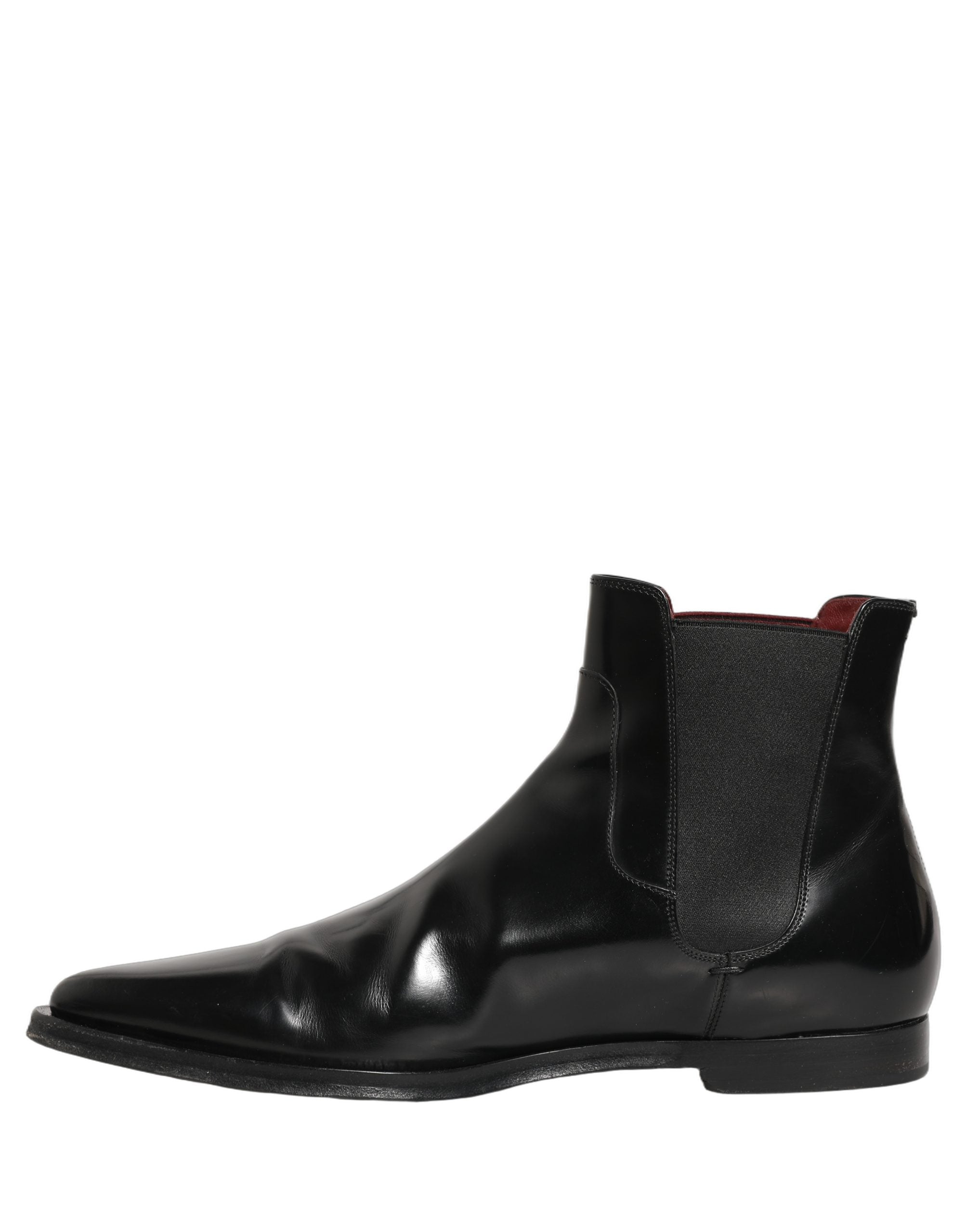 Dolce & Gabbana Black Chelsea Slip On Men Ankle Boots Shoes