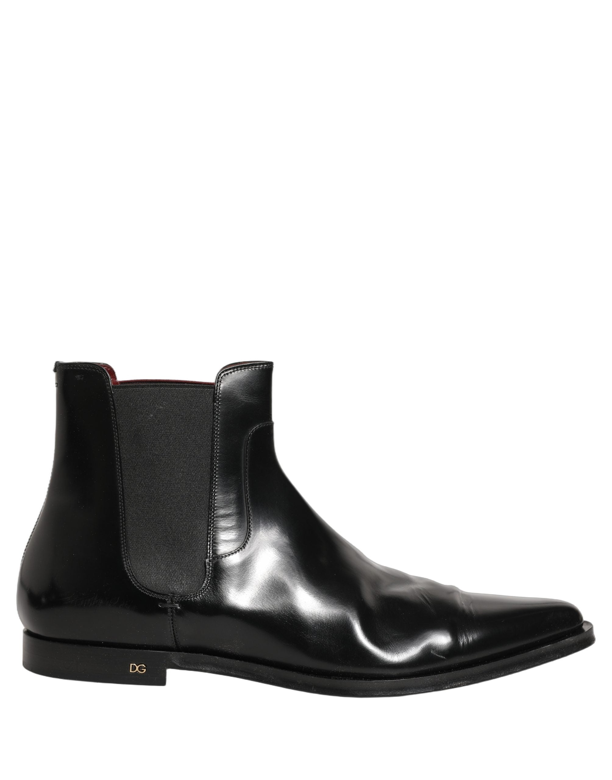 Dolce & Gabbana Black Chelsea Slip On Men Ankle Boots Shoes