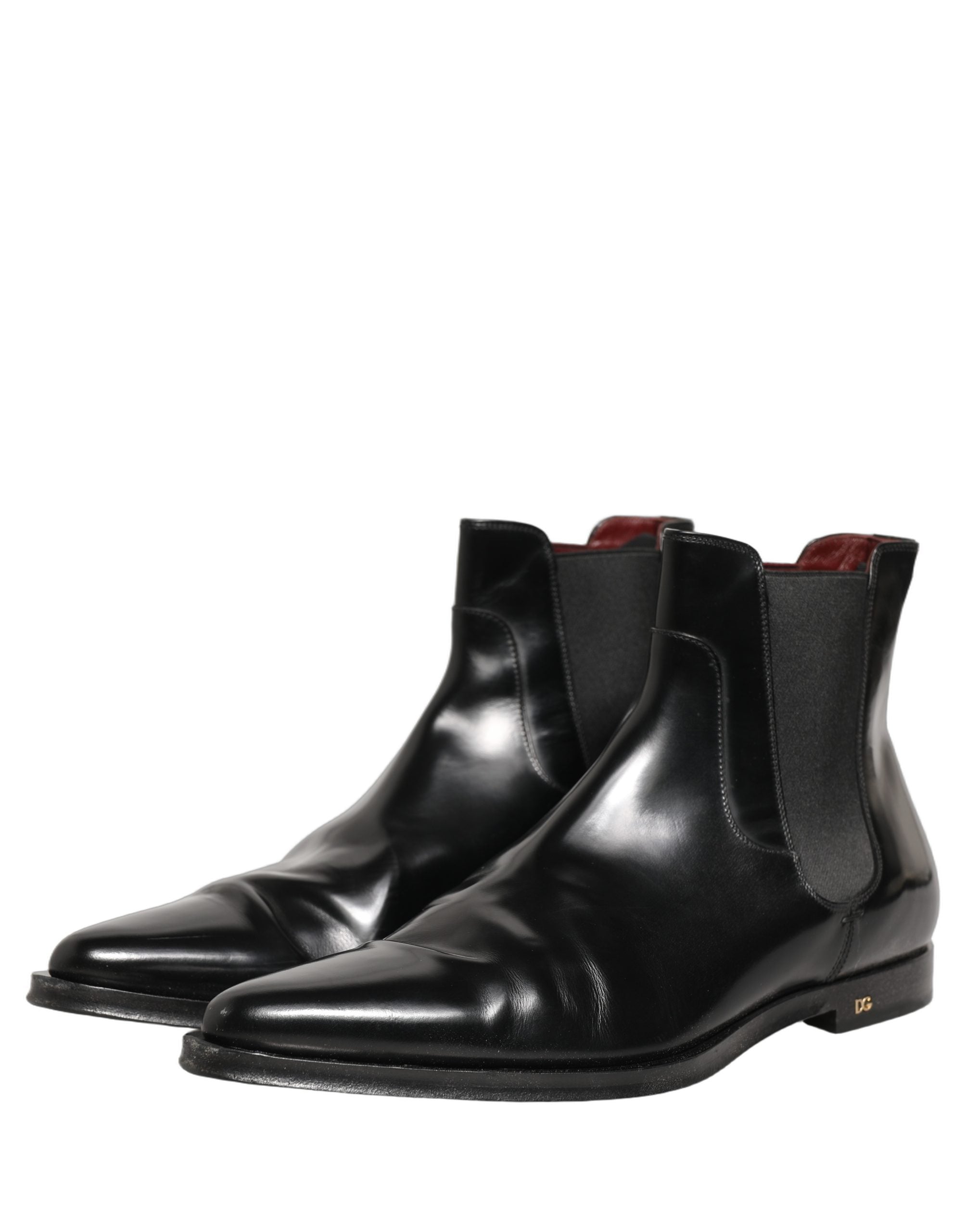 Dolce & Gabbana Black Chelsea Slip On Men Ankle Boots Shoes