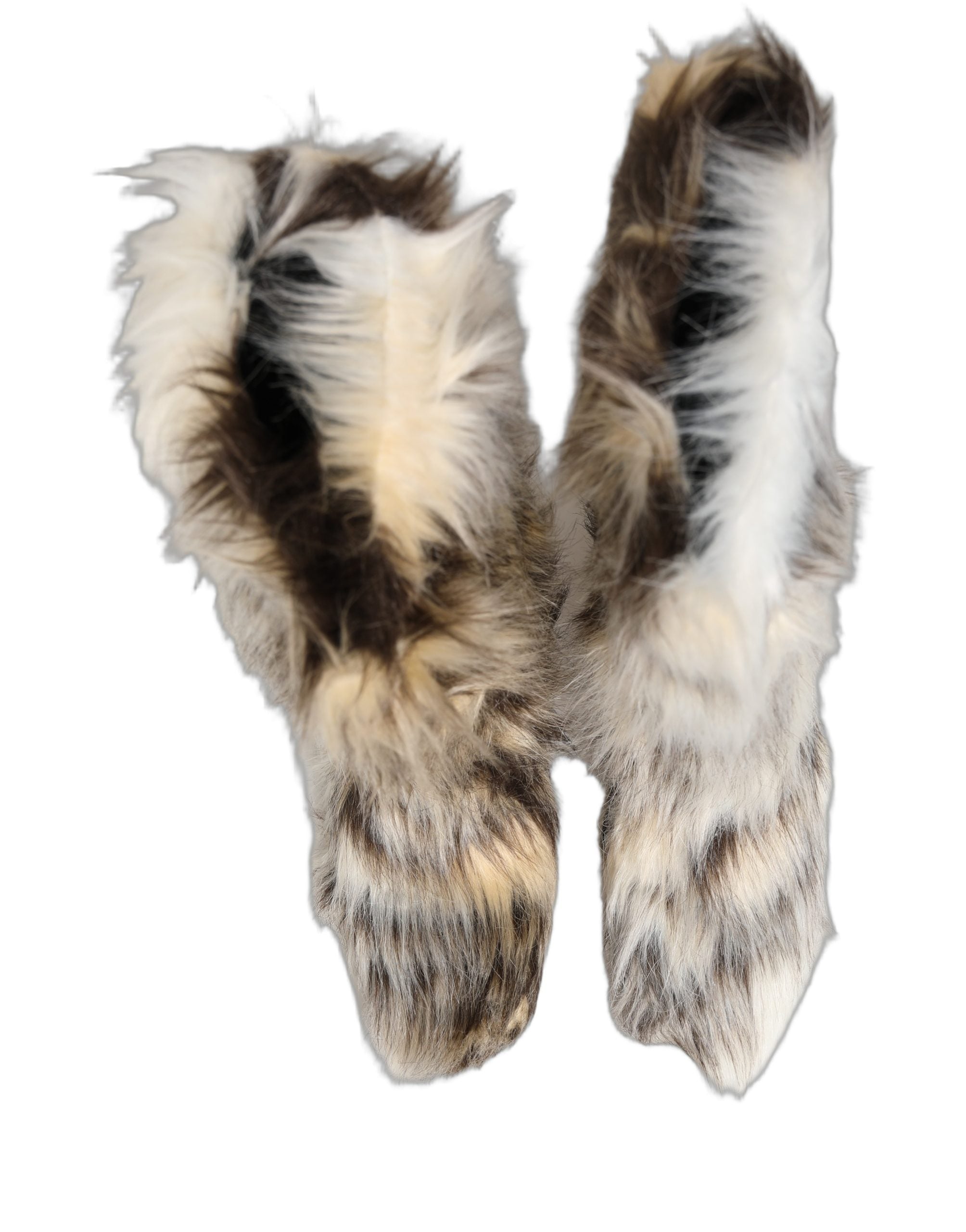Dolce & Gabbana Multicolor Knee High Faux Fur Boots Shoes