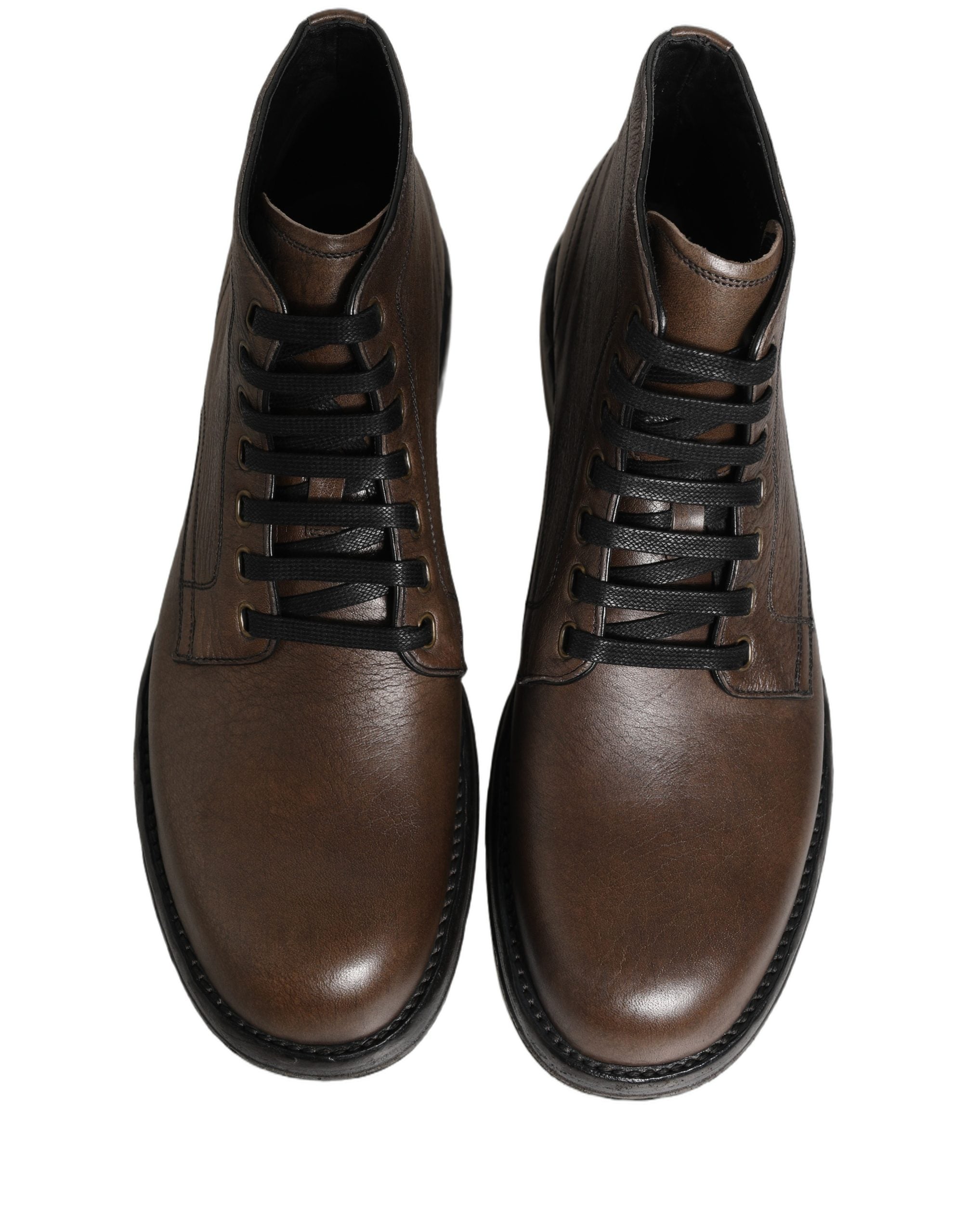 Dolce & Gabbana Brown Perugino Leather Men Ankle Boots Shoes