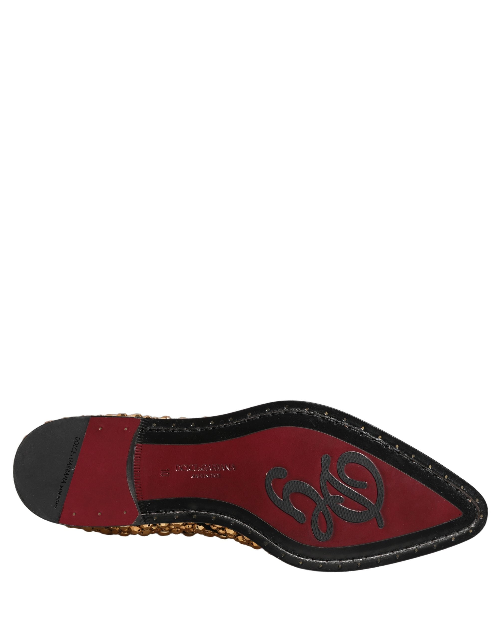 Dolce & Gabbana Gold Embellished Chelsea Ankle Boots Shoes
