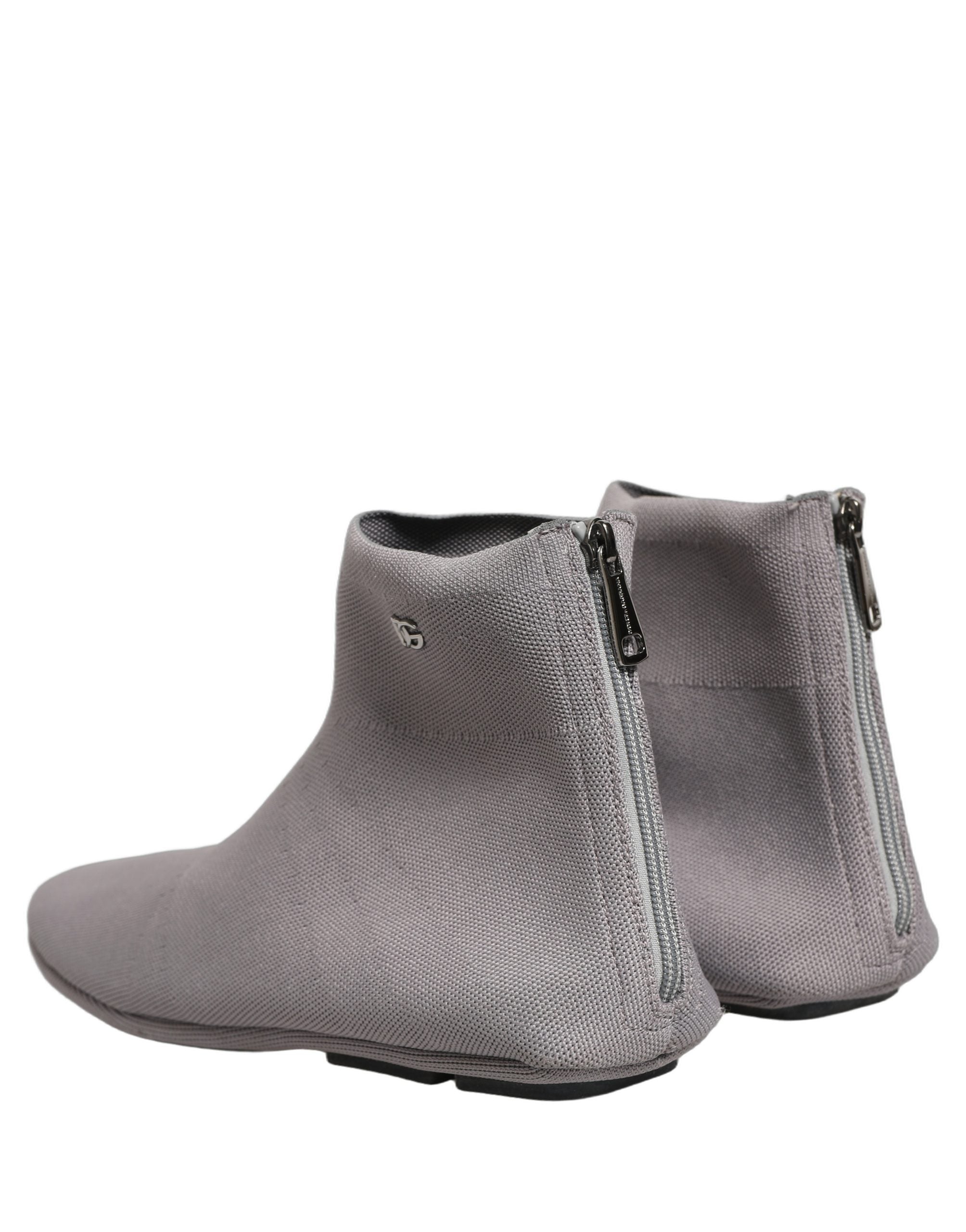 Dolce & Gabbana Gray Stretch Mesh Men Ankle Boots Shoes