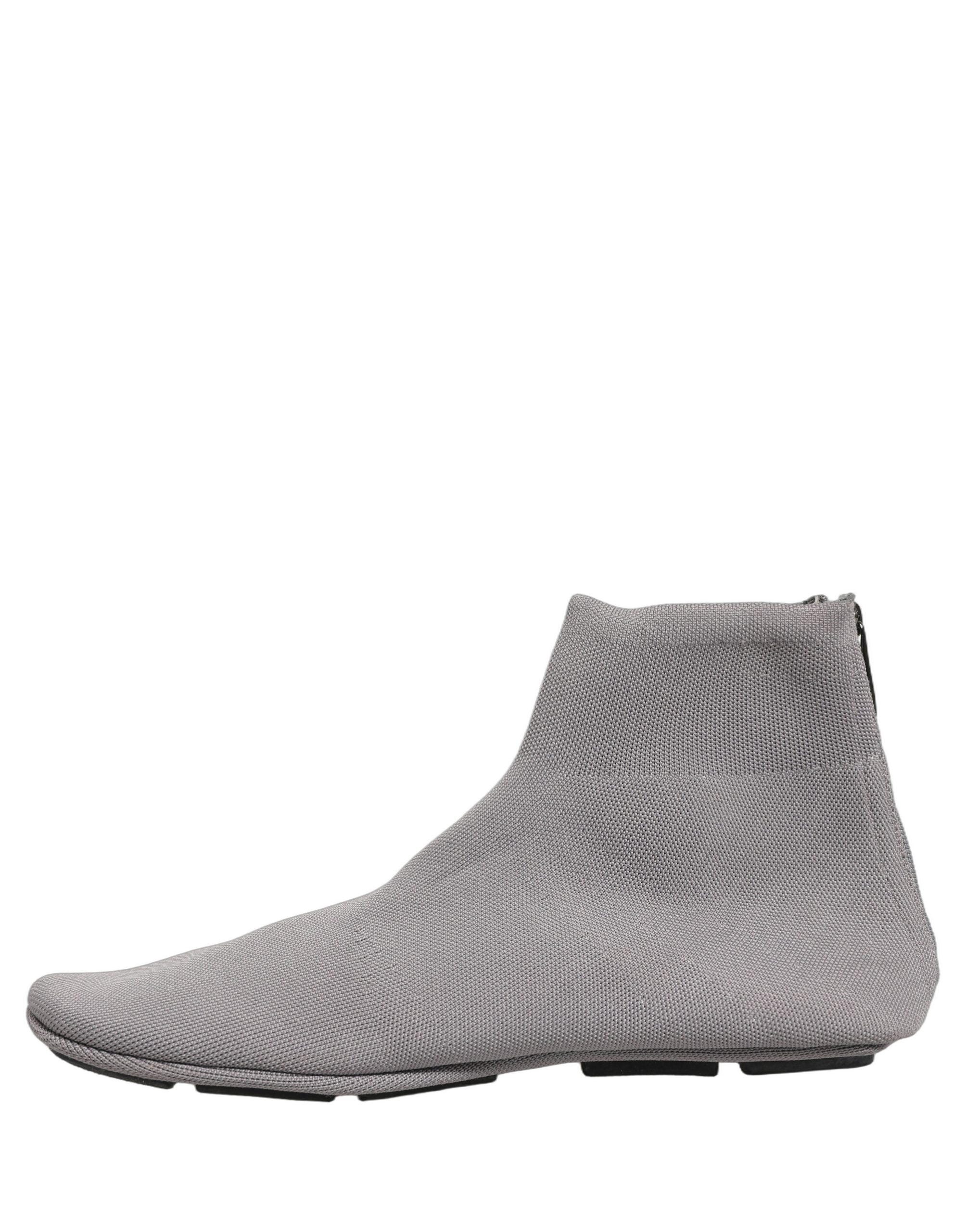Dolce & Gabbana Gray Stretch Mesh Men Ankle Boots Shoes