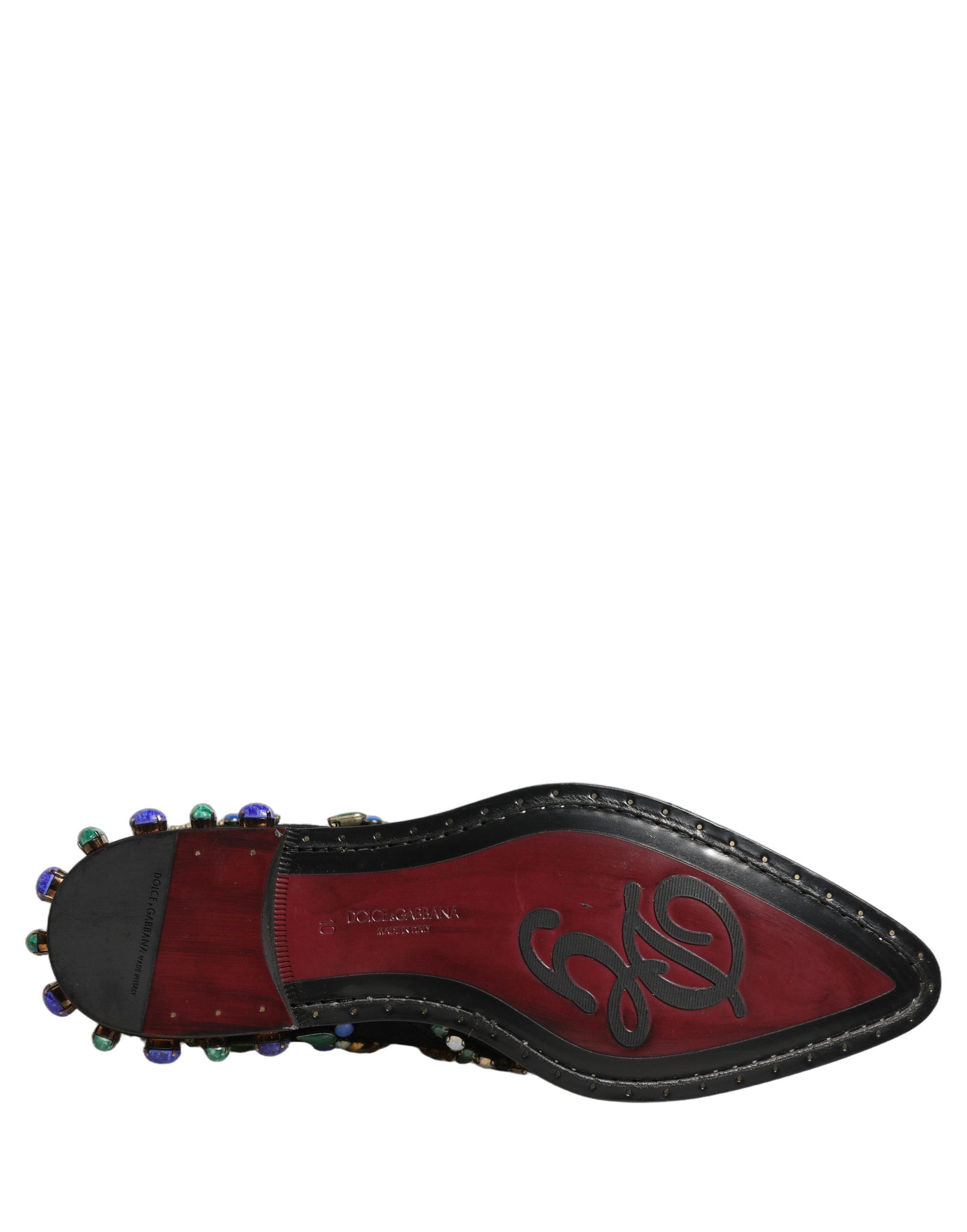 Dolce & Gabbana Black Embellished Chelsea Ankle Boots Shoes