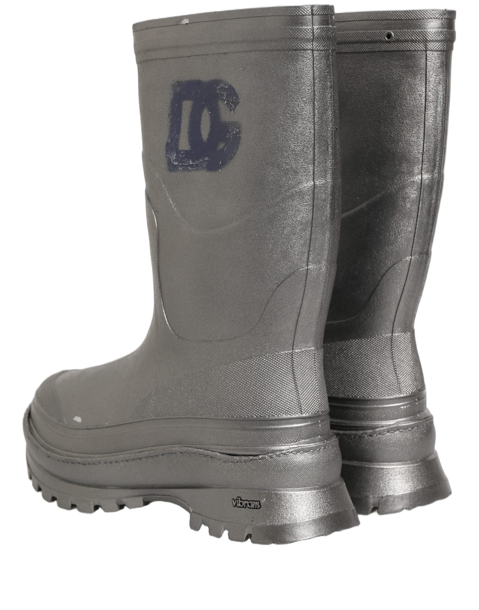 Dolce & Gabbana Metallic Silver Pull On Rain Boots Men Shoes