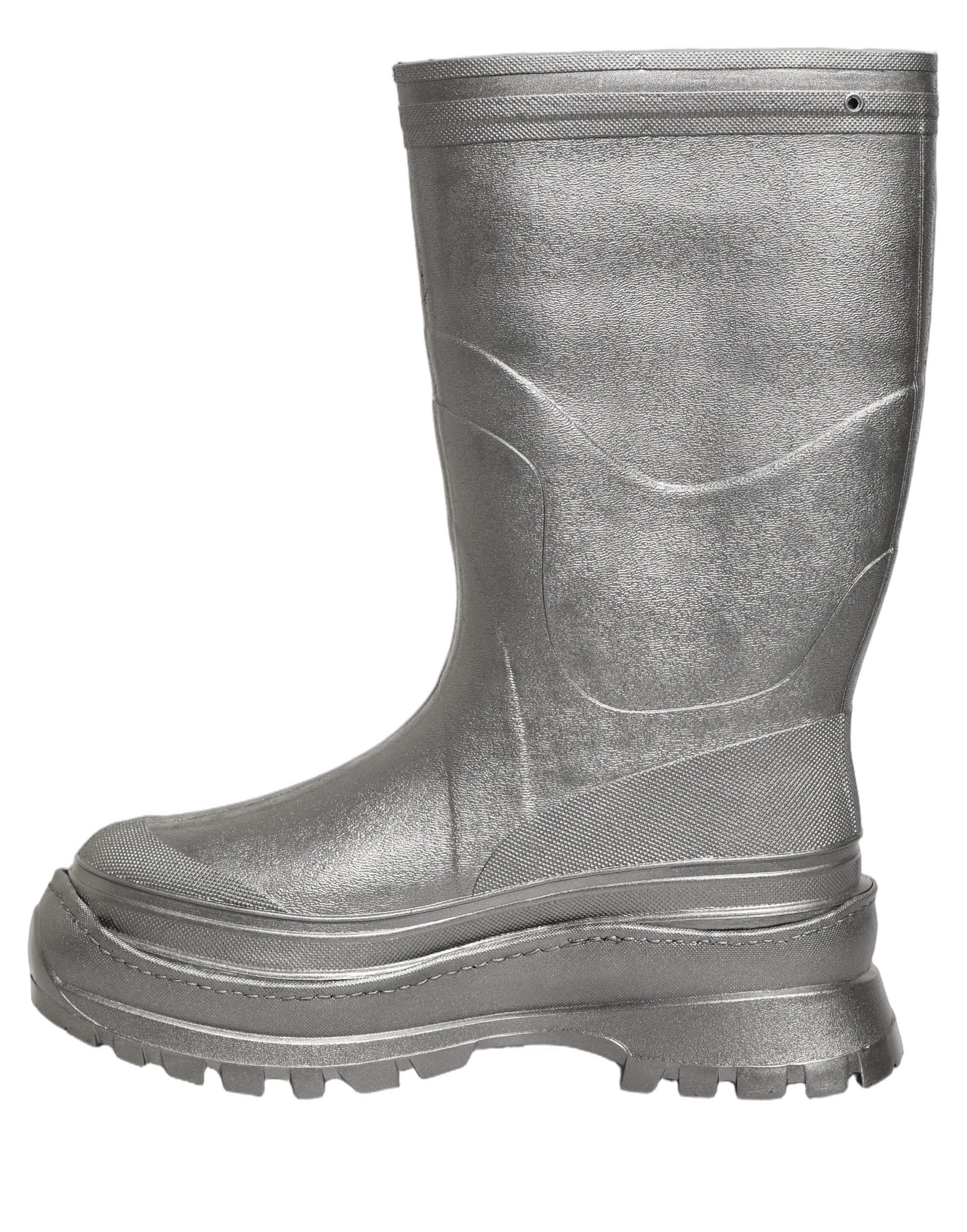 Dolce & Gabbana Metallic Silver Pull On Rain Boots Men Shoes