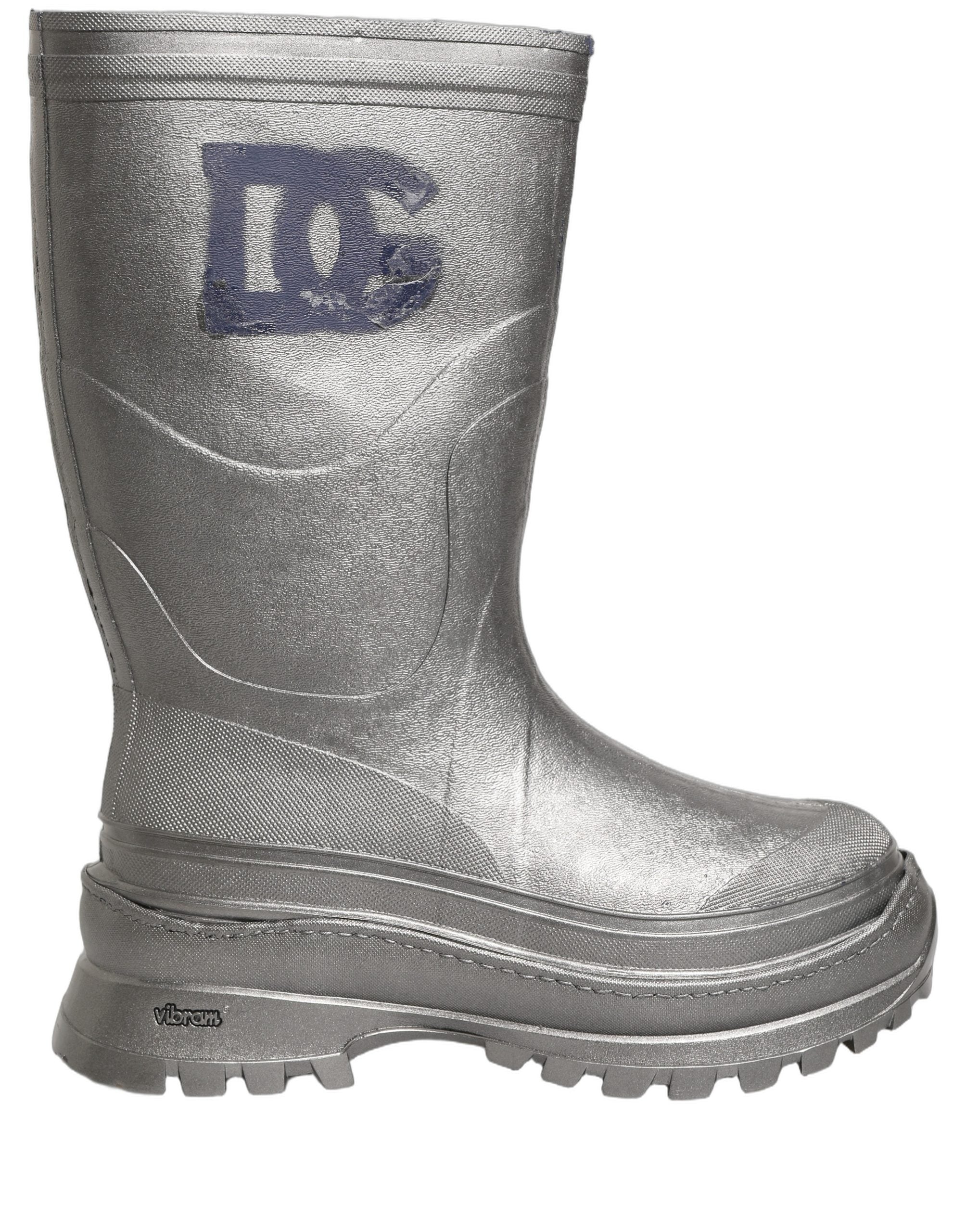Dolce & Gabbana Metallic Silver Pull On Rain Boots Men Shoes