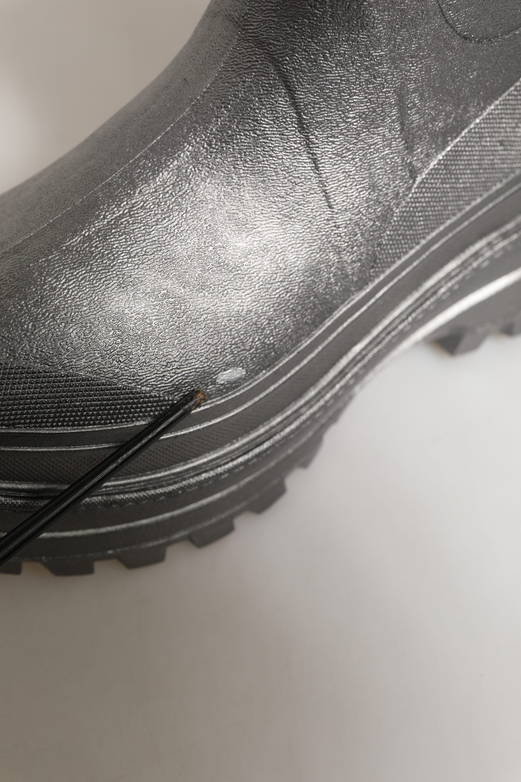 Dolce & Gabbana Metallic Silver Pull On Rain Boots Men Shoes