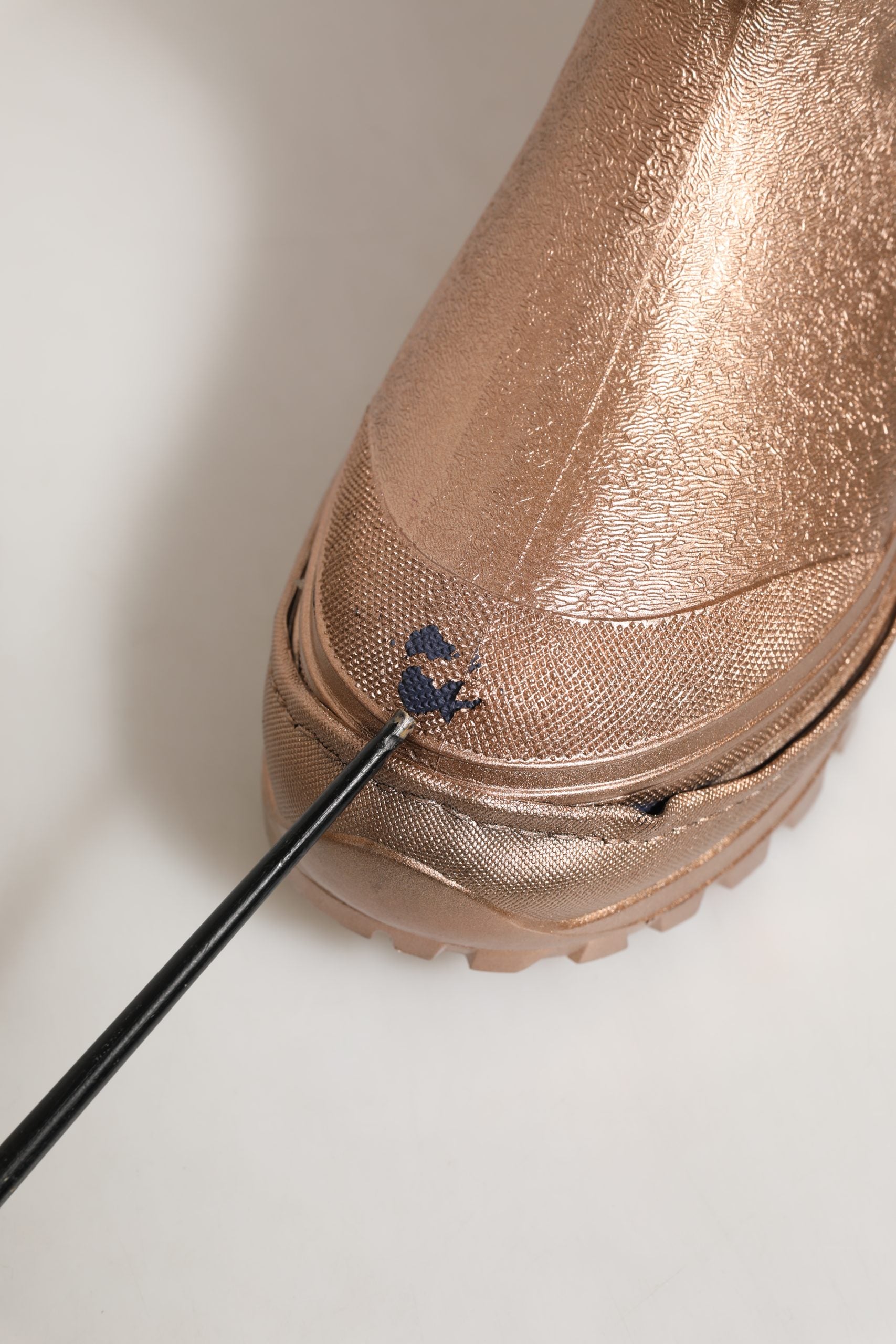 Dolce & Gabbana Rose Gold PVC Pull On Rain Boots Men Shoes