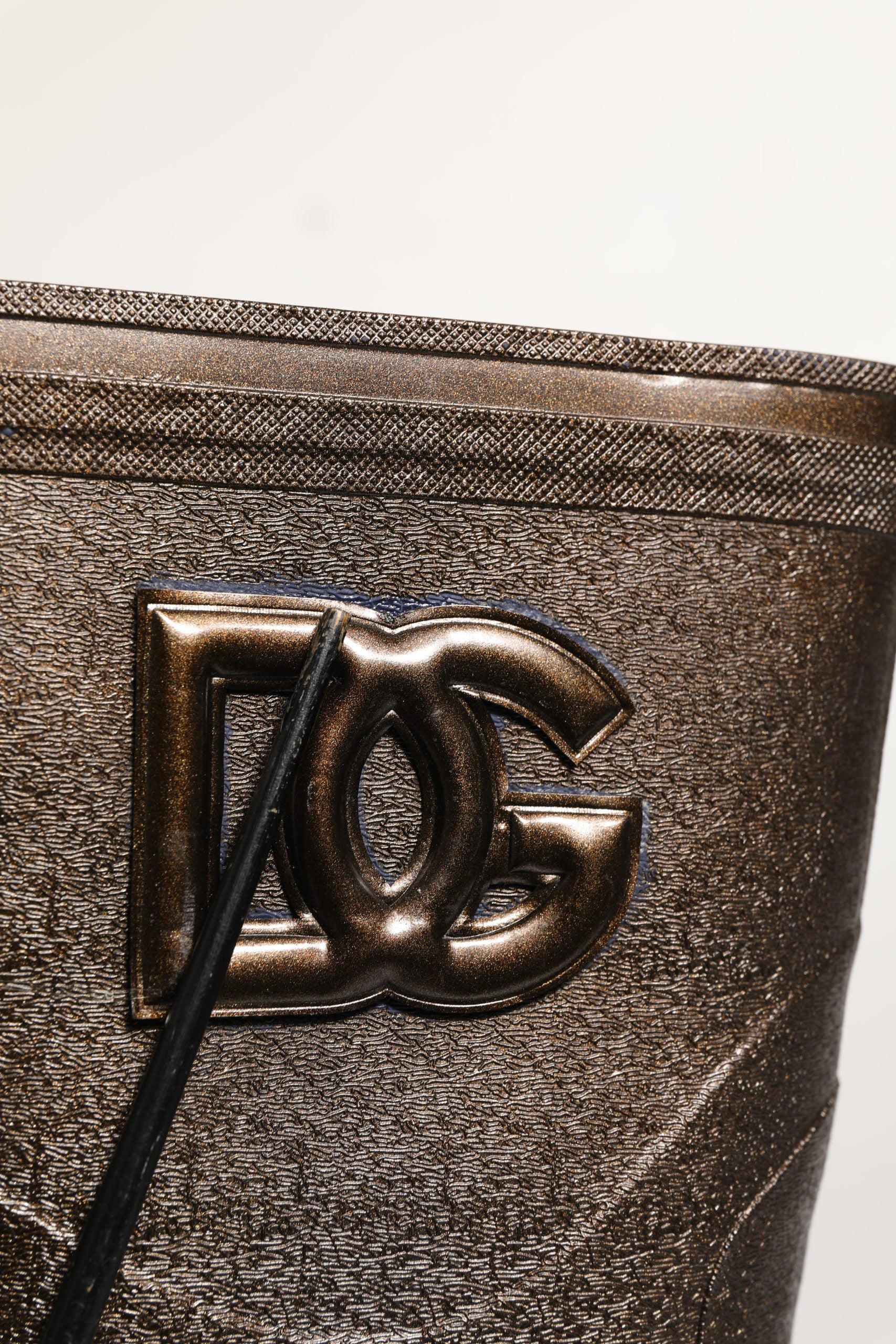 Dolce & Gabbana Bronze PVC Pull On Rain Boots Men Shoes