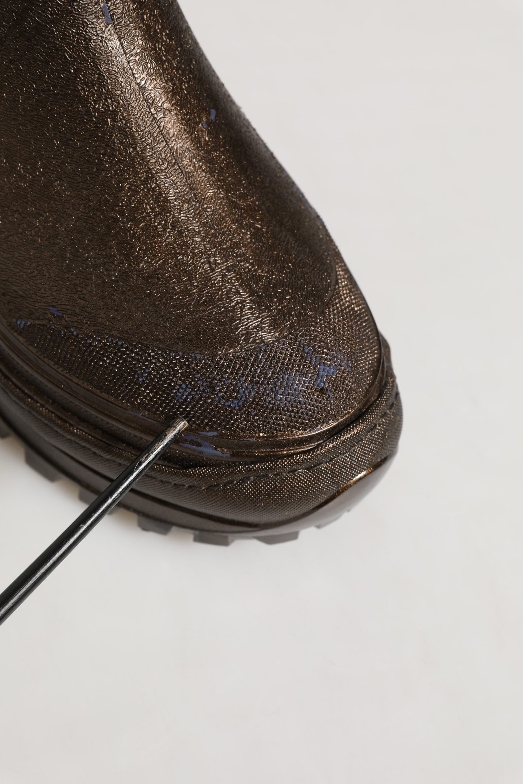 Dolce & Gabbana Bronze PVC Pull On Rain Boots Men Shoes