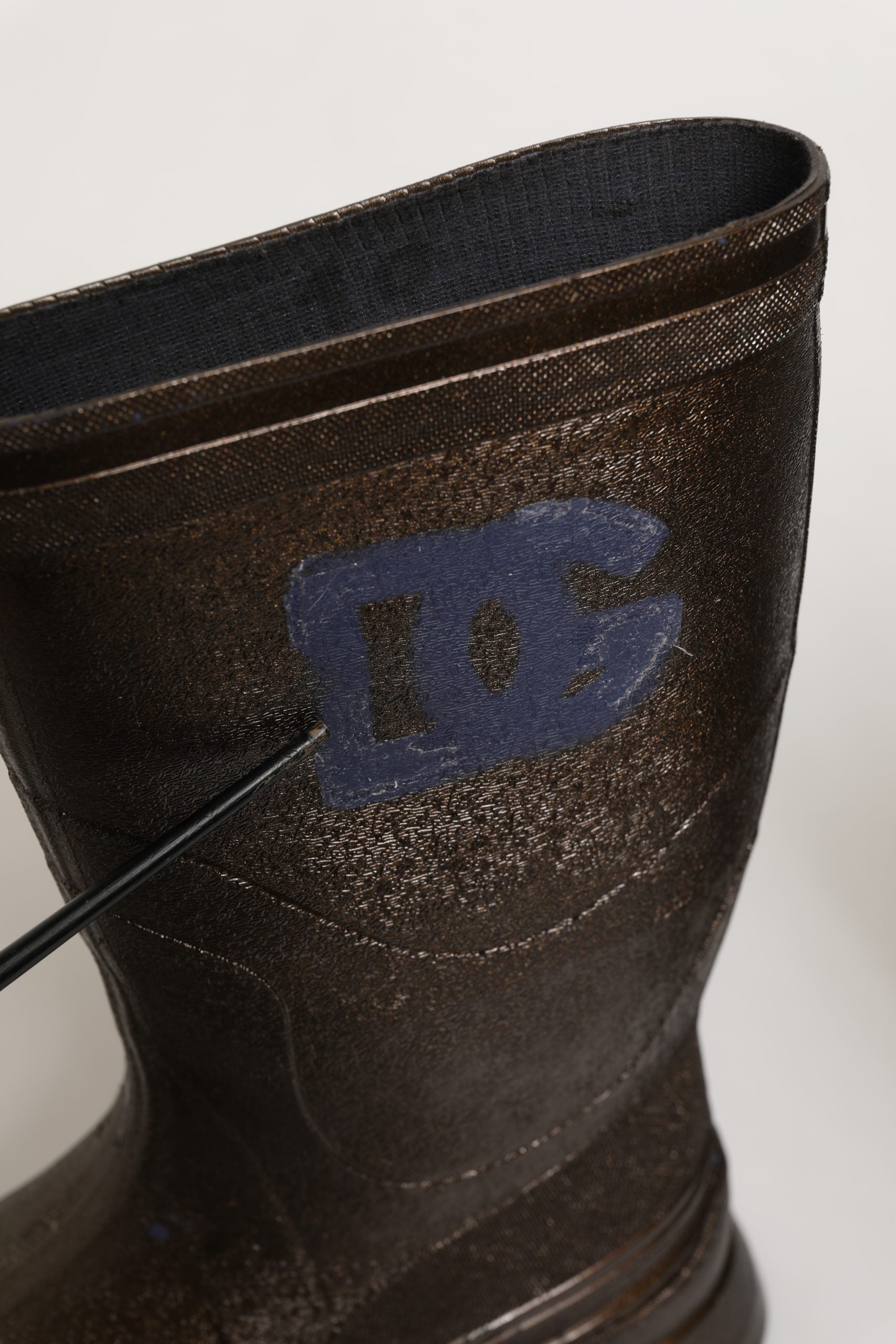 Dolce & Gabbana Bronze PVC Pull On Rain Boots Men Shoes