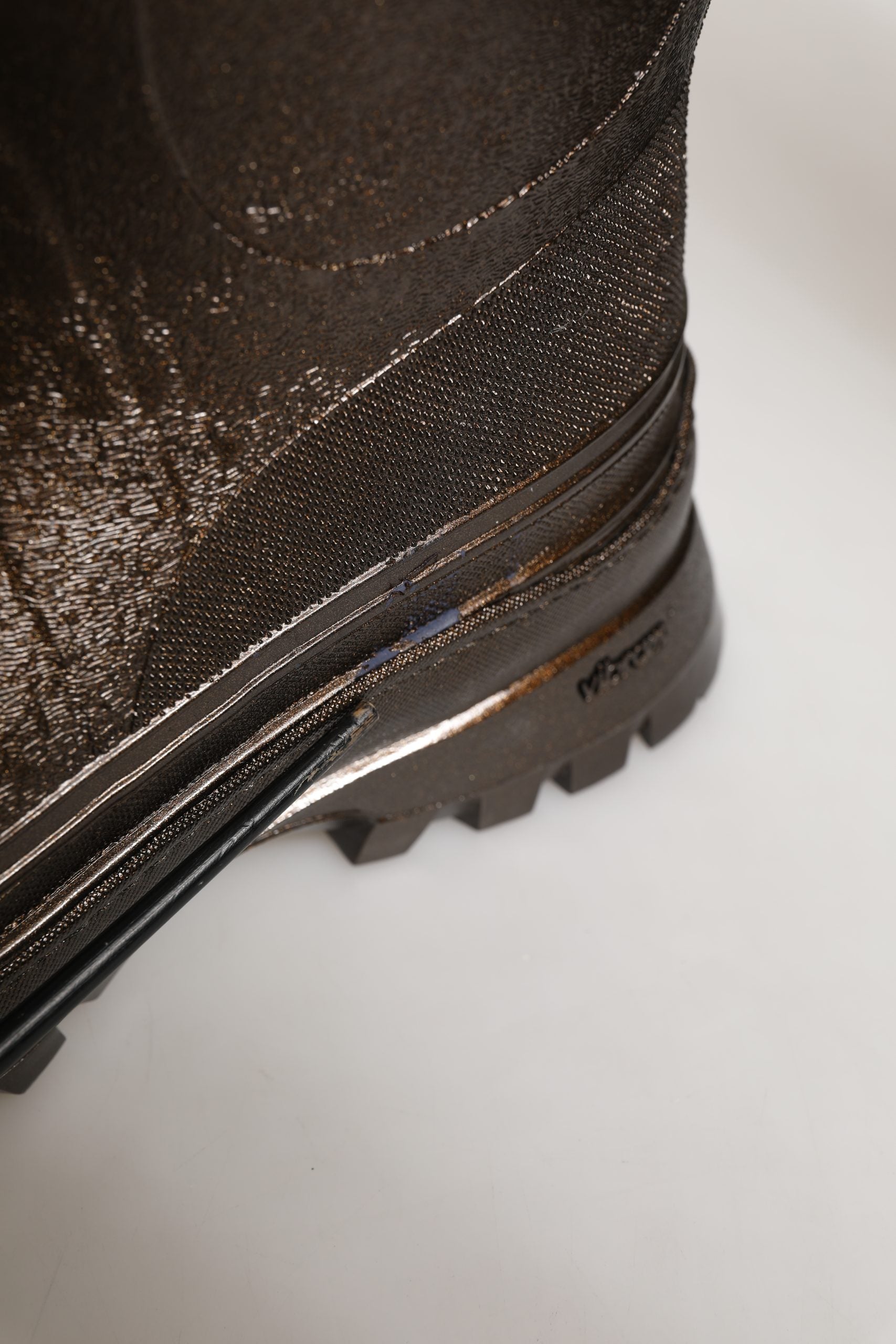 Dolce & Gabbana Bronze PVC Pull On Rain Boots Men Shoes