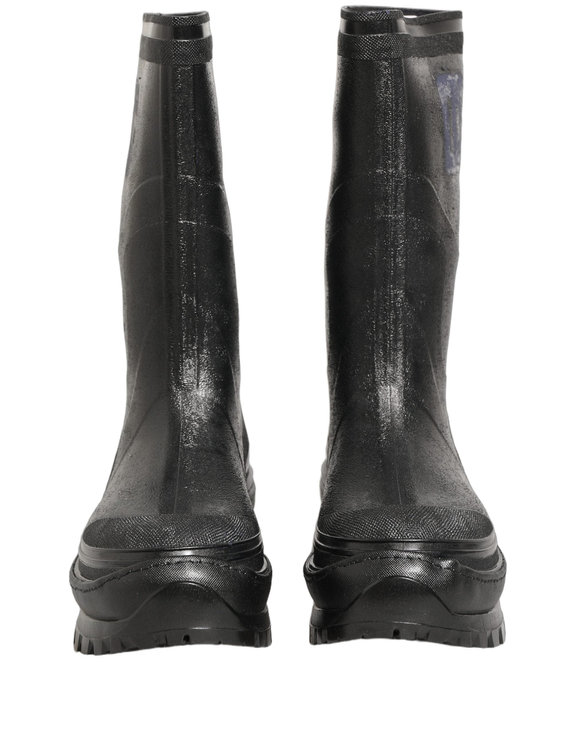 Dolce & Gabbana Black PVC Pull On Rain Boots Men Shoes