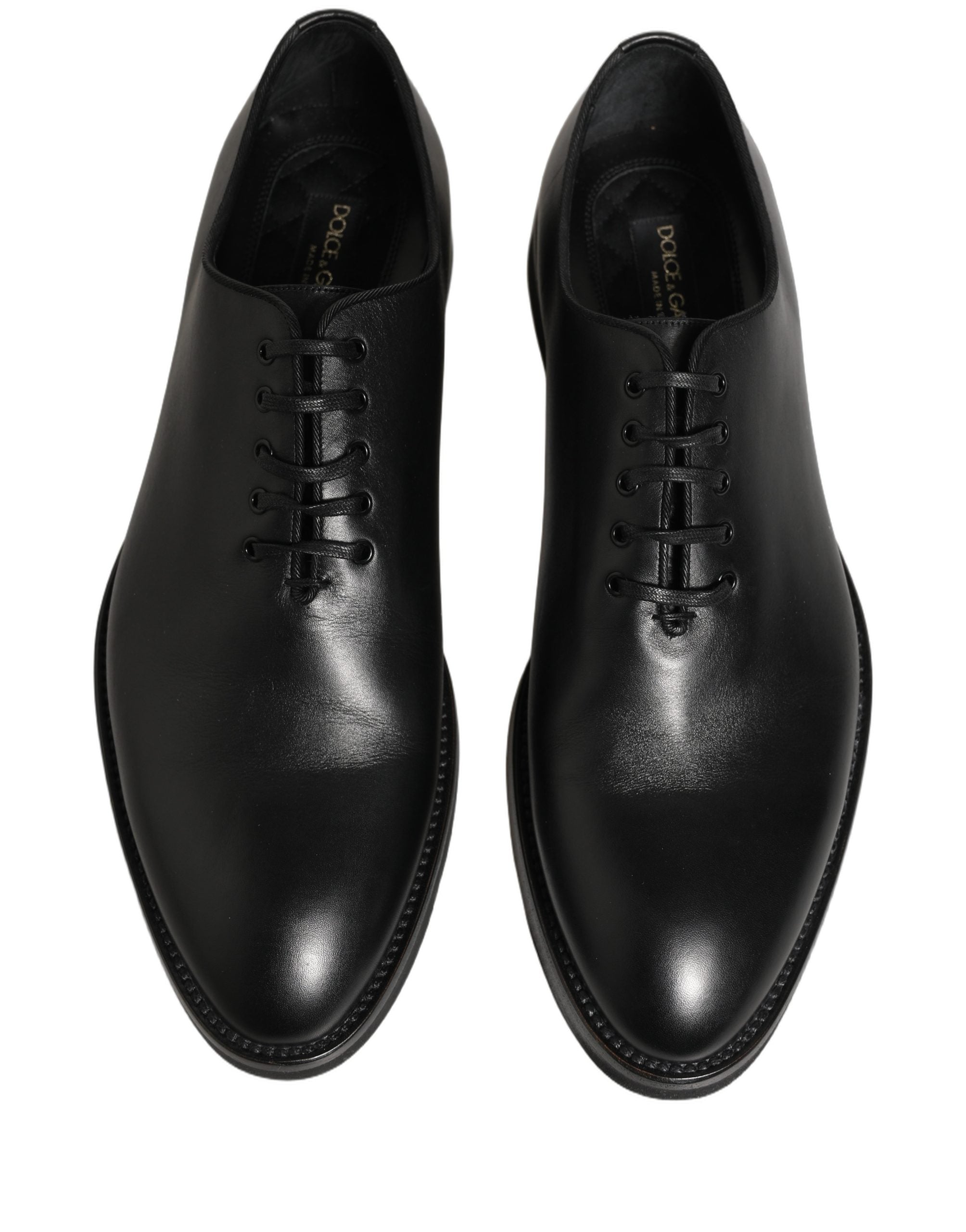 Dolce & Gabbana Black Leather Men Oxford Dress Formal Shoes