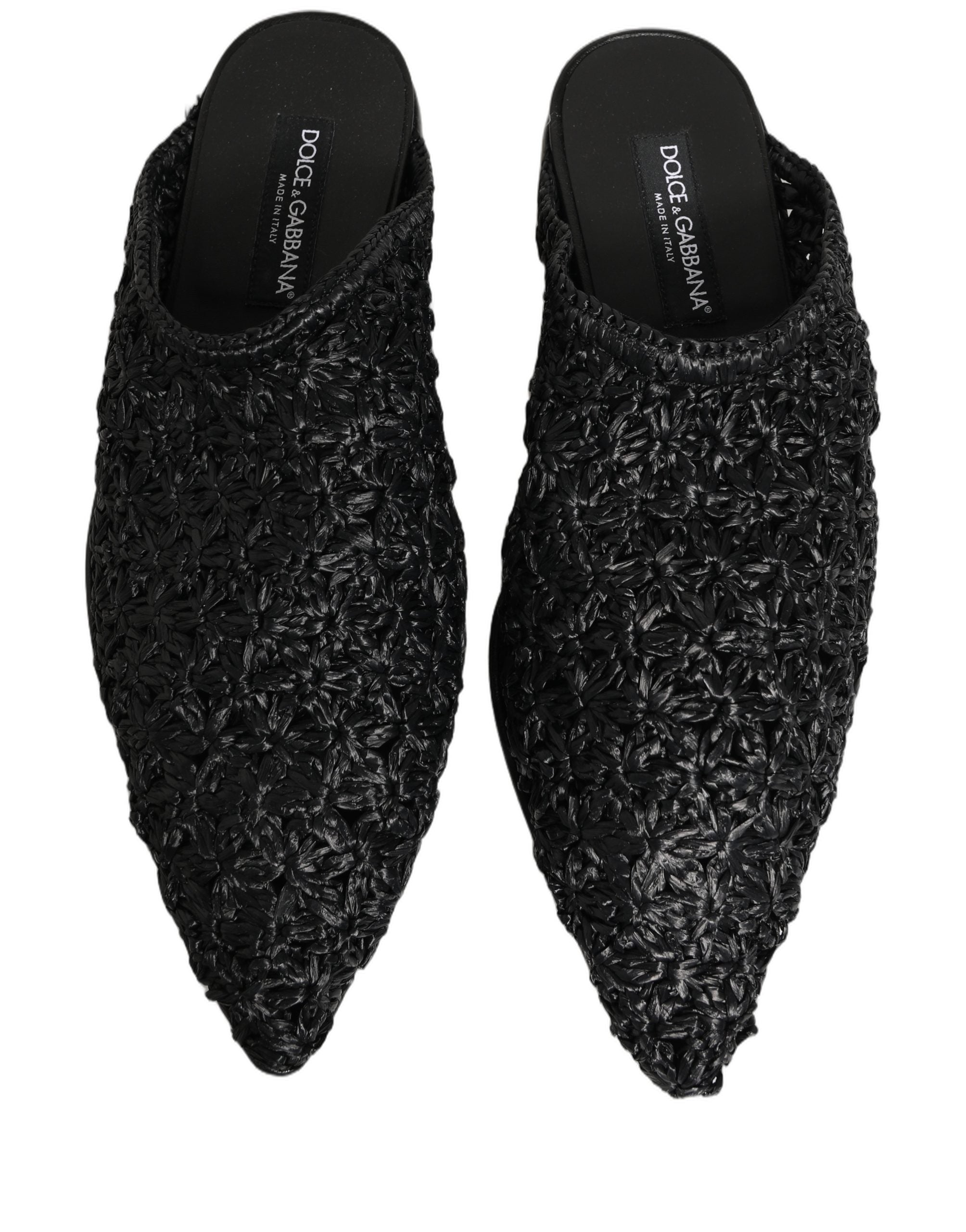 Dolce & Gabbana Black Mules Slides Slippers Men Flats Shoes