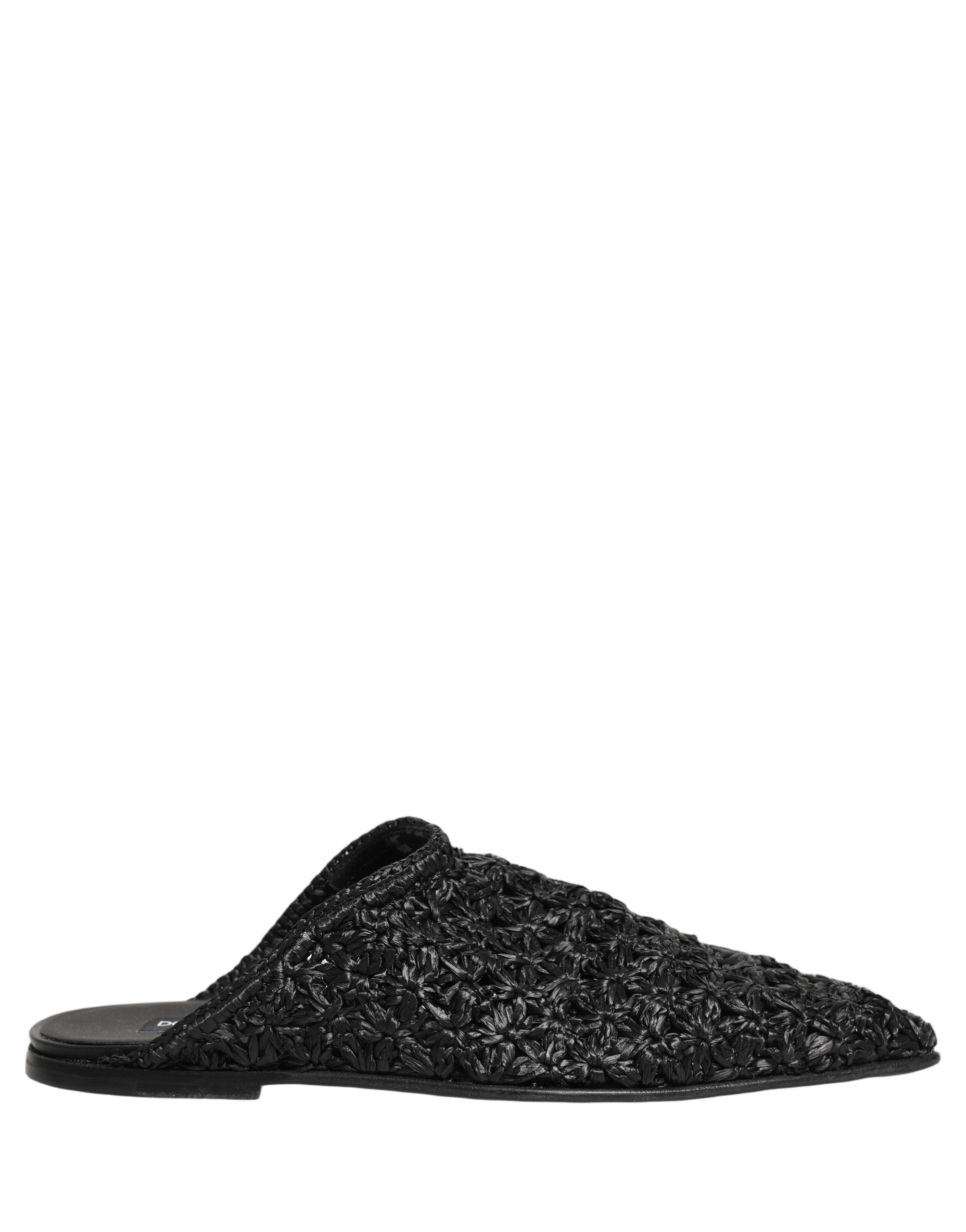 Dolce & Gabbana Black Mules Slides Slippers Men Flats Shoes