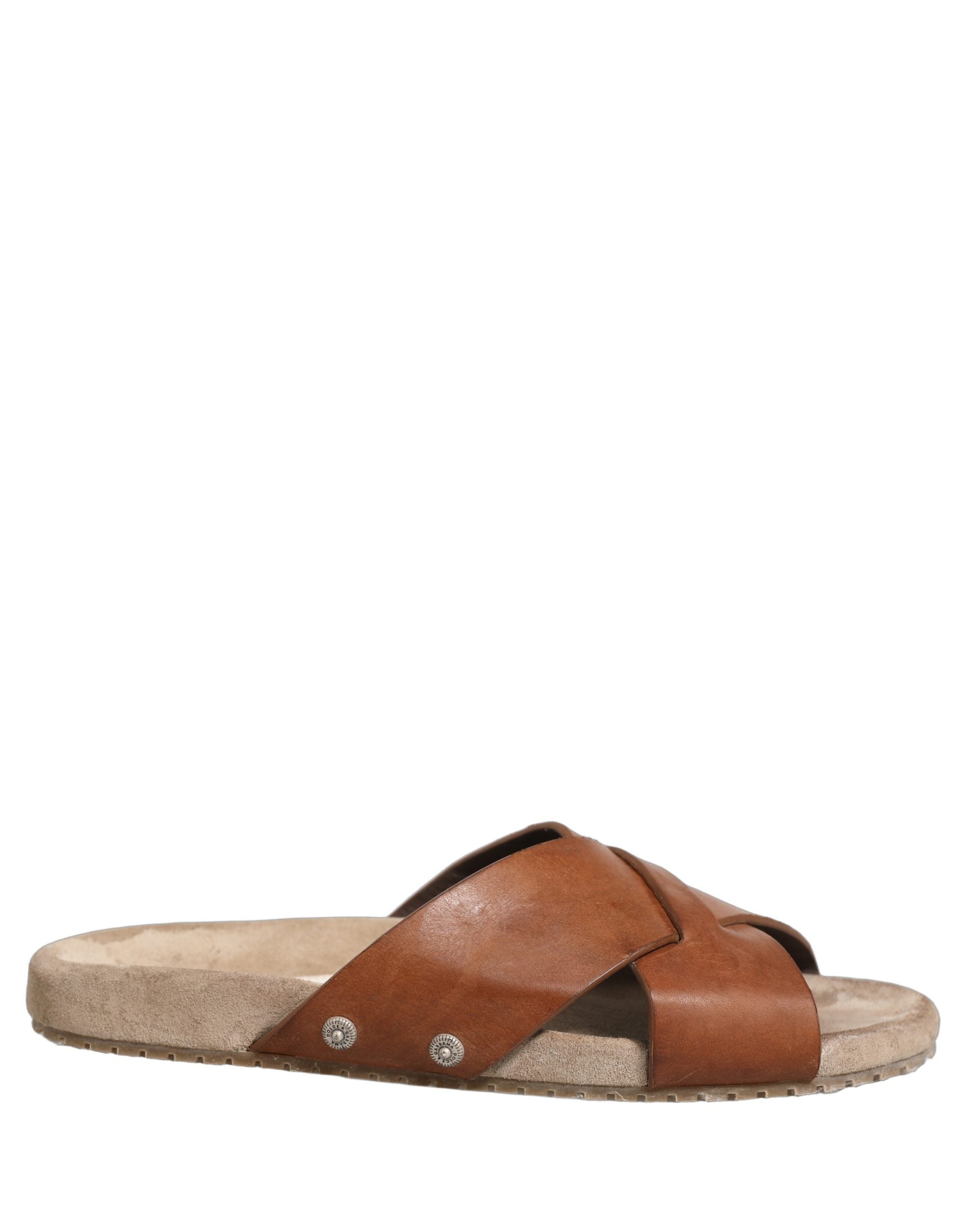 Dolce & Gabbana Brown Calf Leather Slides Sandals Shoes