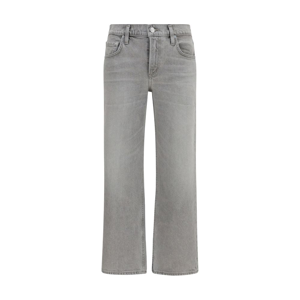 Citizens of Humanity Gray Cotton Straight-Leg Jeans