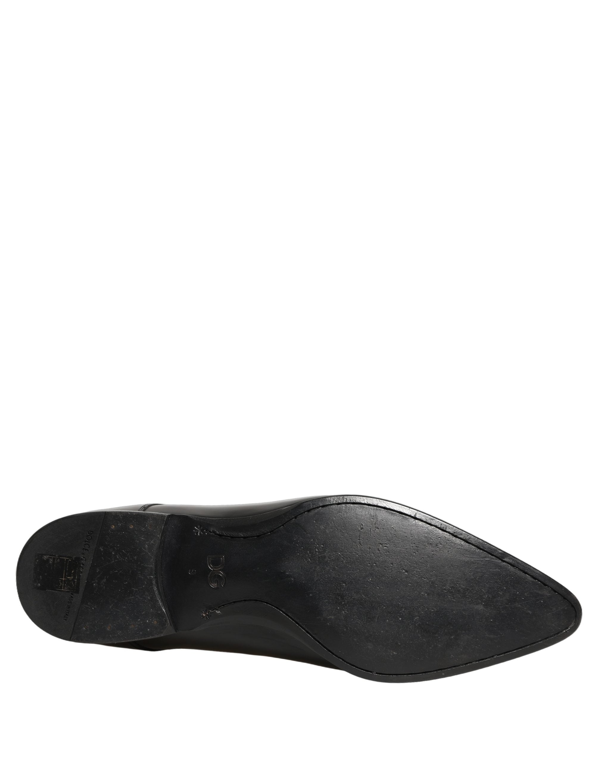 Dolce & Gabbana Black Leather Derby Dress Men Formal Shoes
