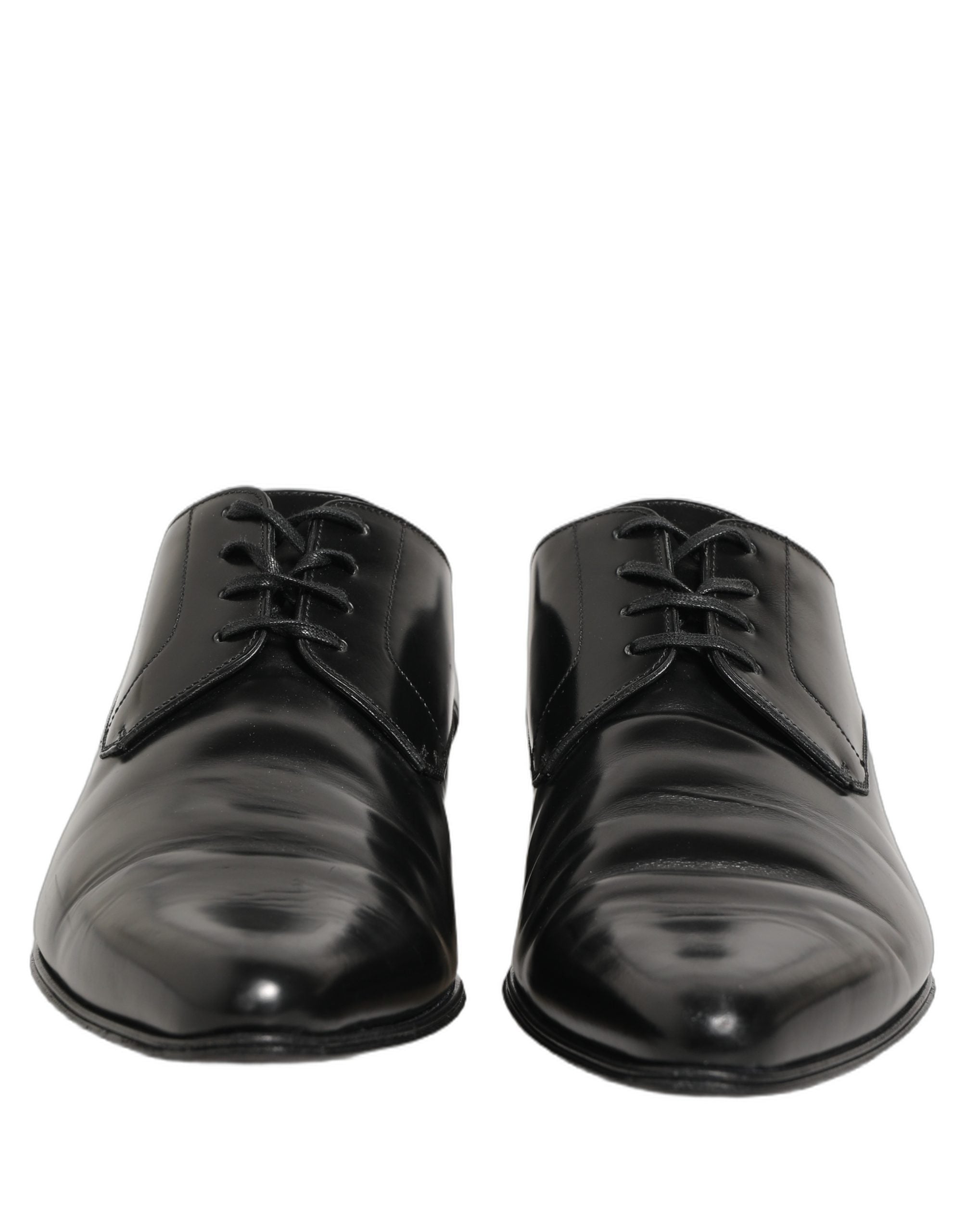 Dolce & Gabbana Black Leather Derby Dress Men Formal Shoes