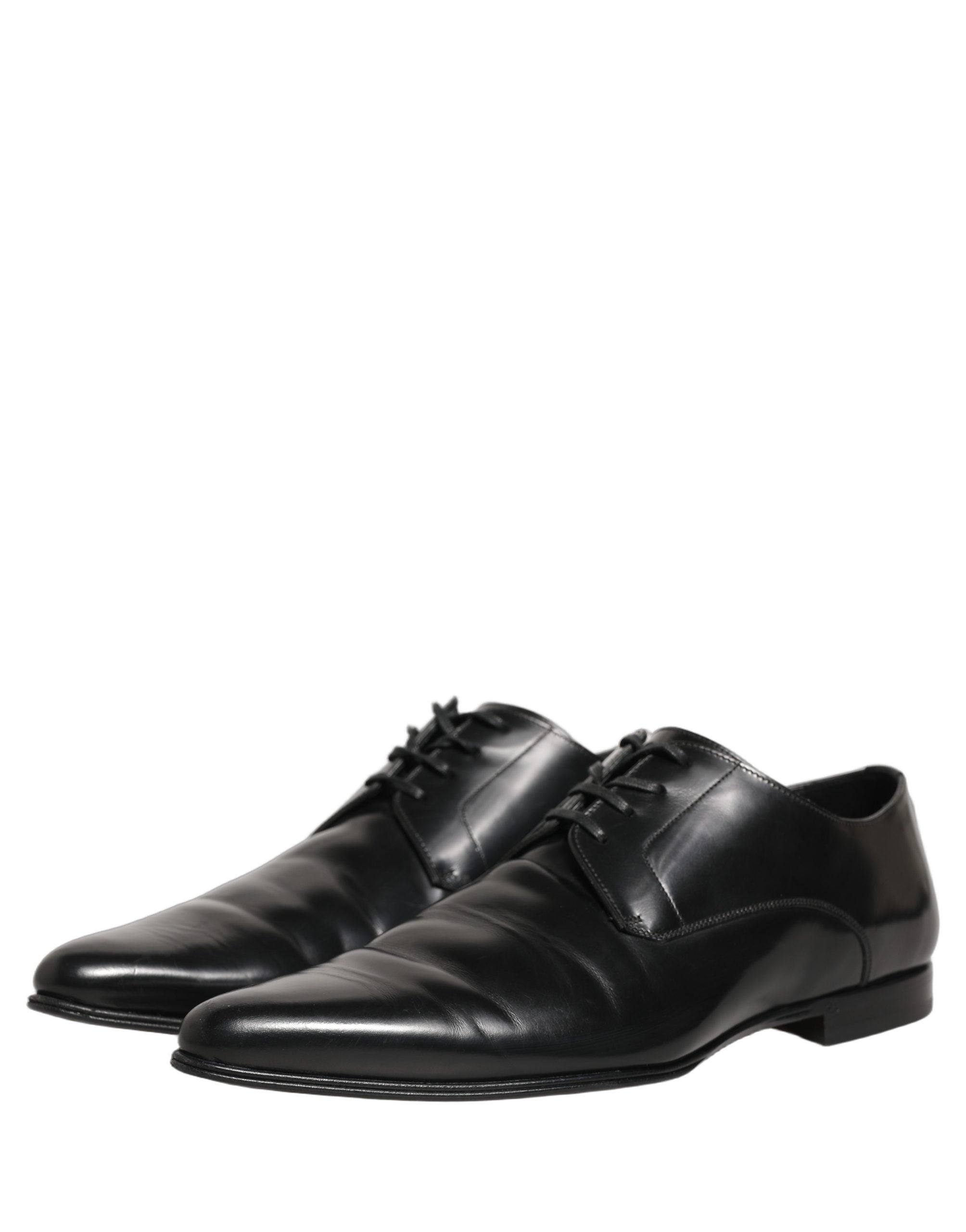 Dolce & Gabbana Black Leather Derby Dress Men Formal Shoes