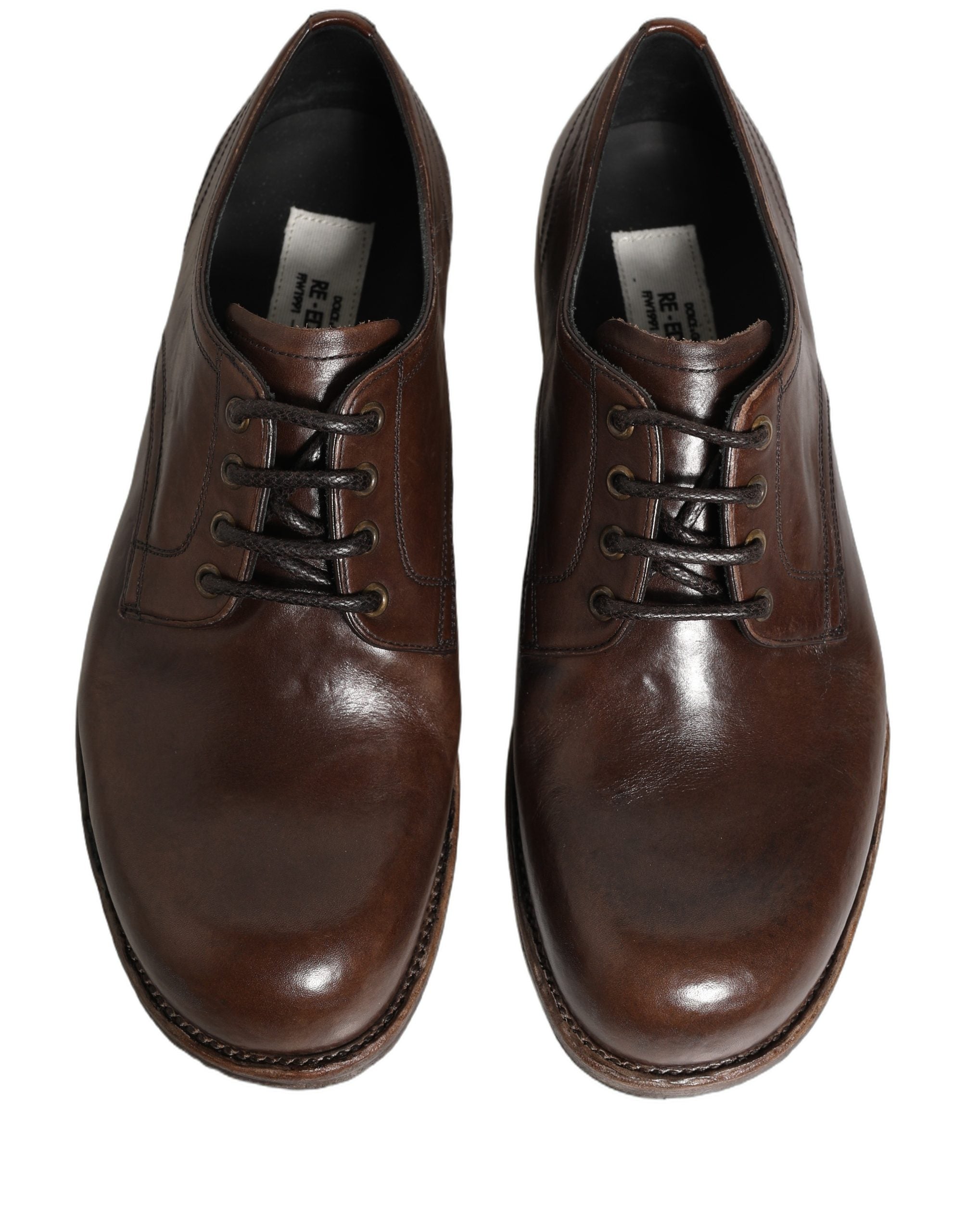 Dolce & Gabbana Brown Leather Derby Dress Men Formal Shoes