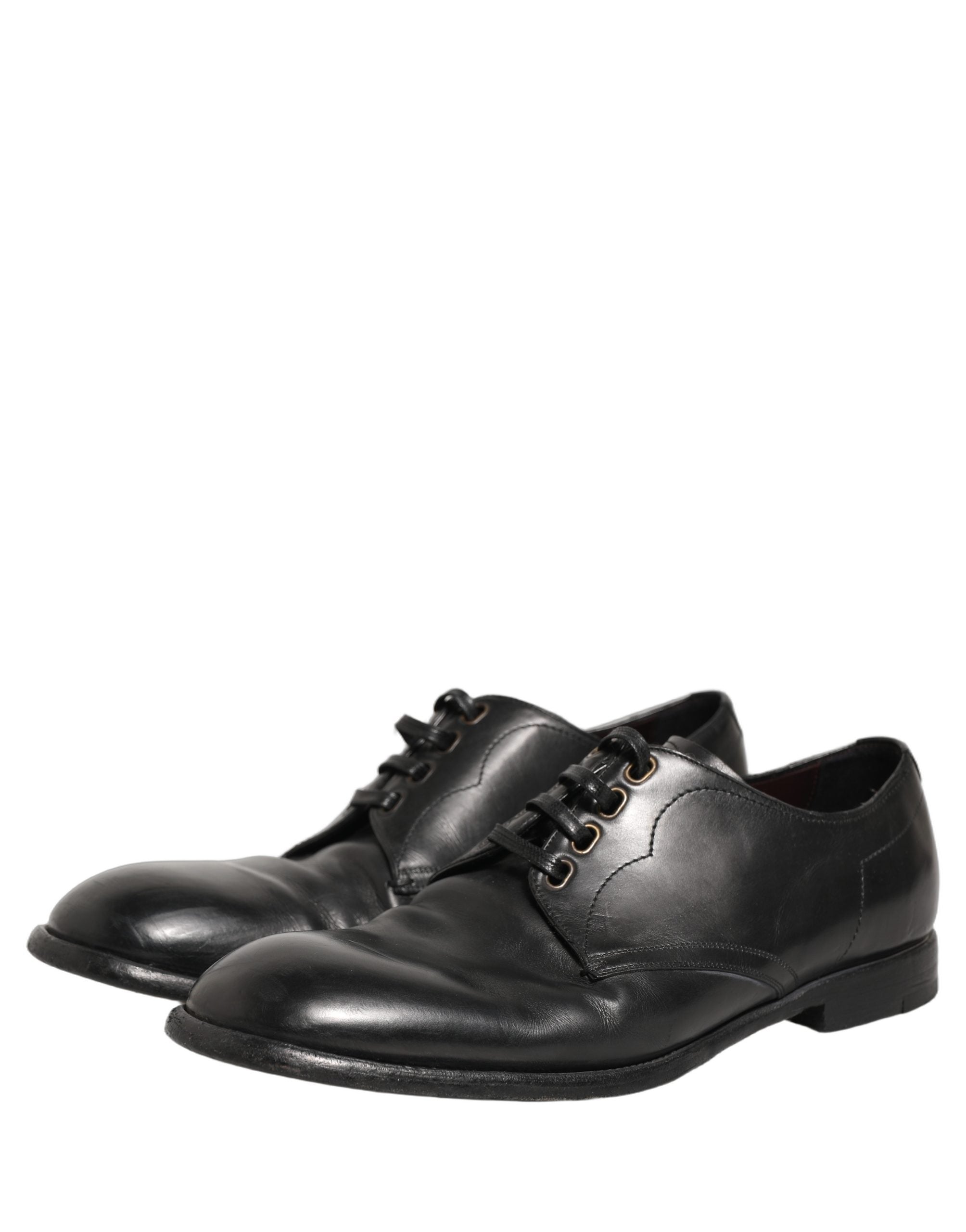 Dolce & Gabbana Black Leather Derby Dress Men Formal Shoes