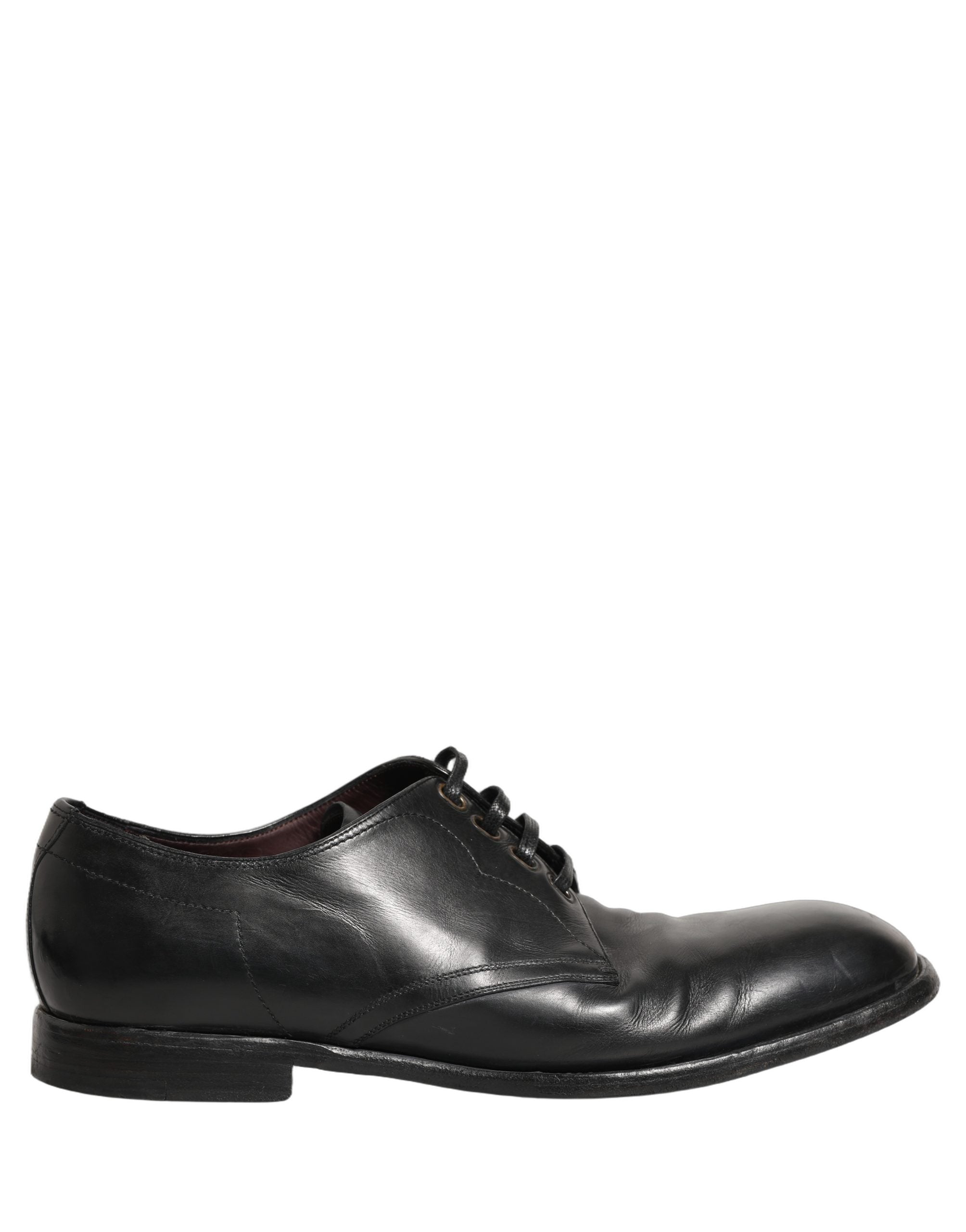 Dolce & Gabbana Black Leather Derby Dress Men Formal Shoes