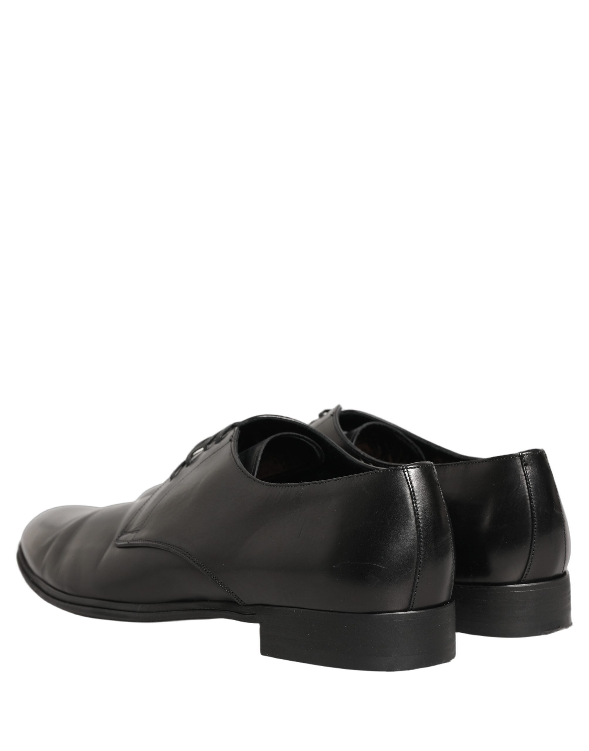 Dolce & Gabbana Black Leather Men Derby Dress Formal Shoes