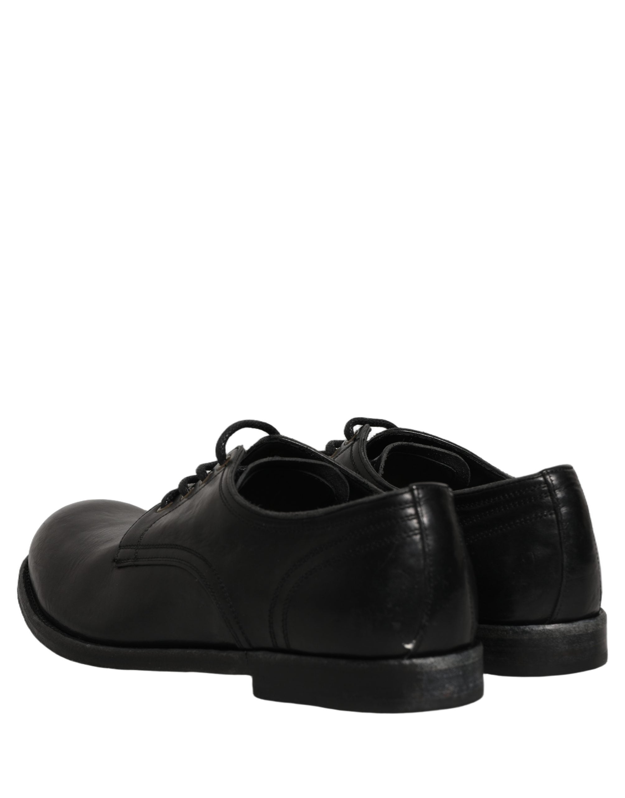 Dolce & Gabbana Black Leather Men Derby Dress Formal Shoes