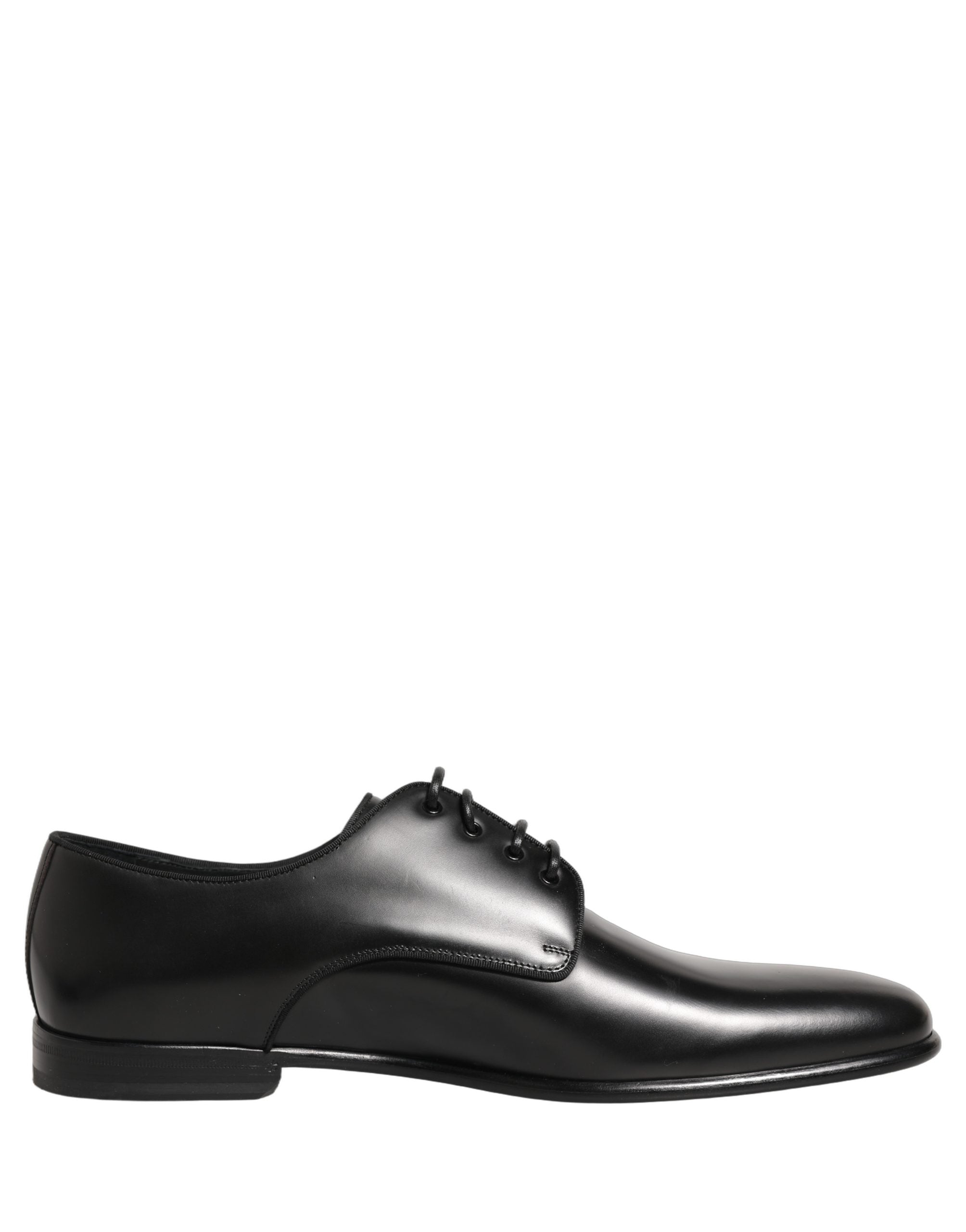 Dolce & Gabbana Black Leather Men Derby Dress Formal Shoes