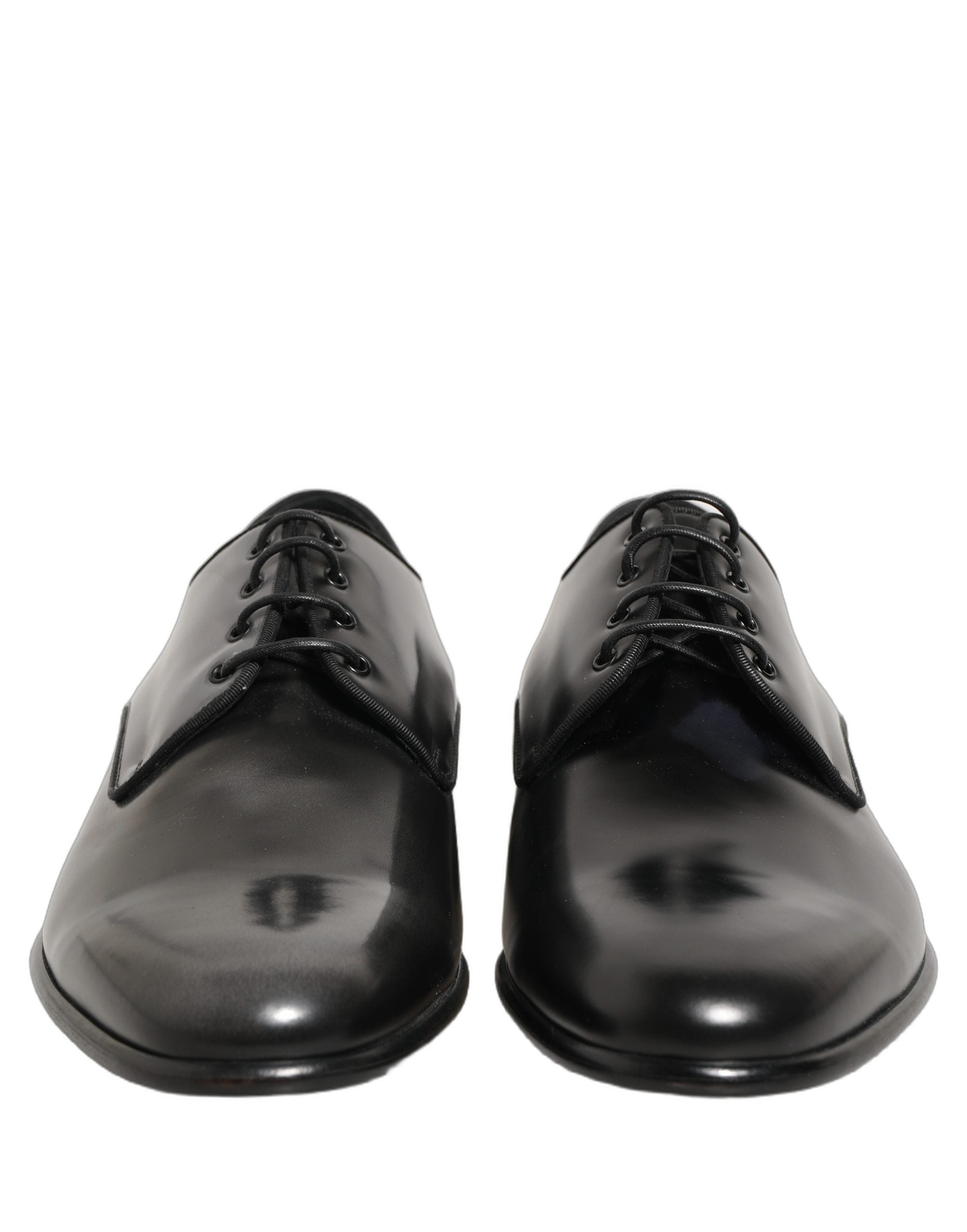 Dolce & Gabbana Black Leather Men Derby Dress Formal Shoes