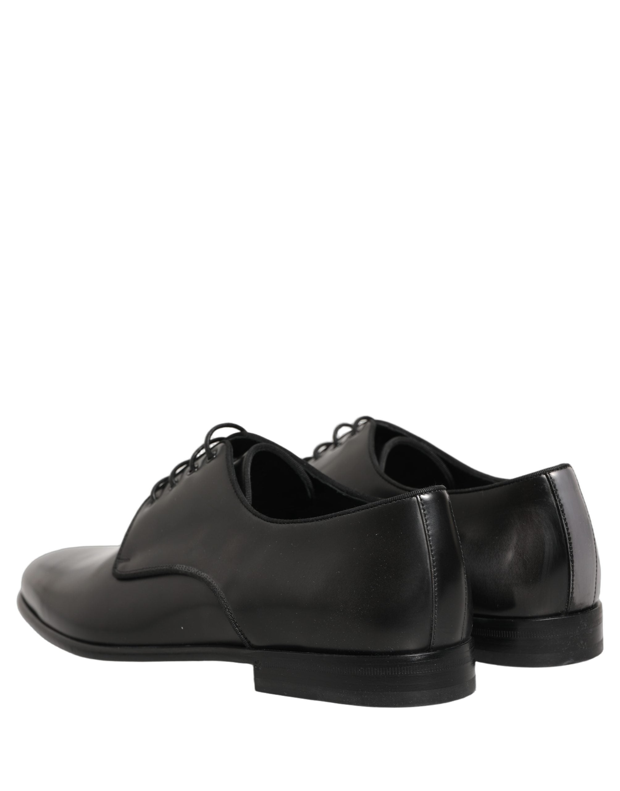 Dolce & Gabbana Black Leather Men Derby Dress Formal Shoes