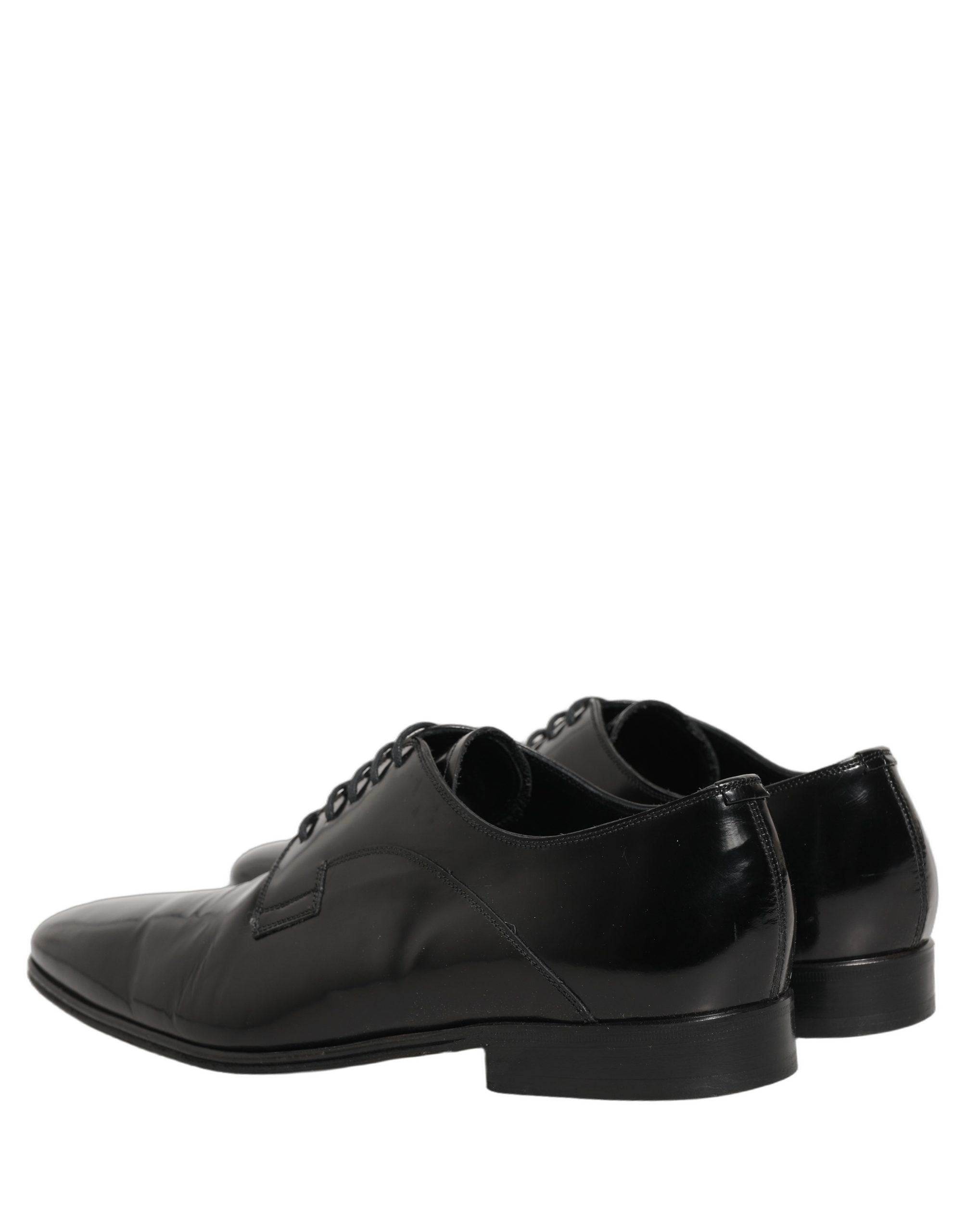 Dolce & Gabbana Black Leather Men Derby Dress Formal Shoes