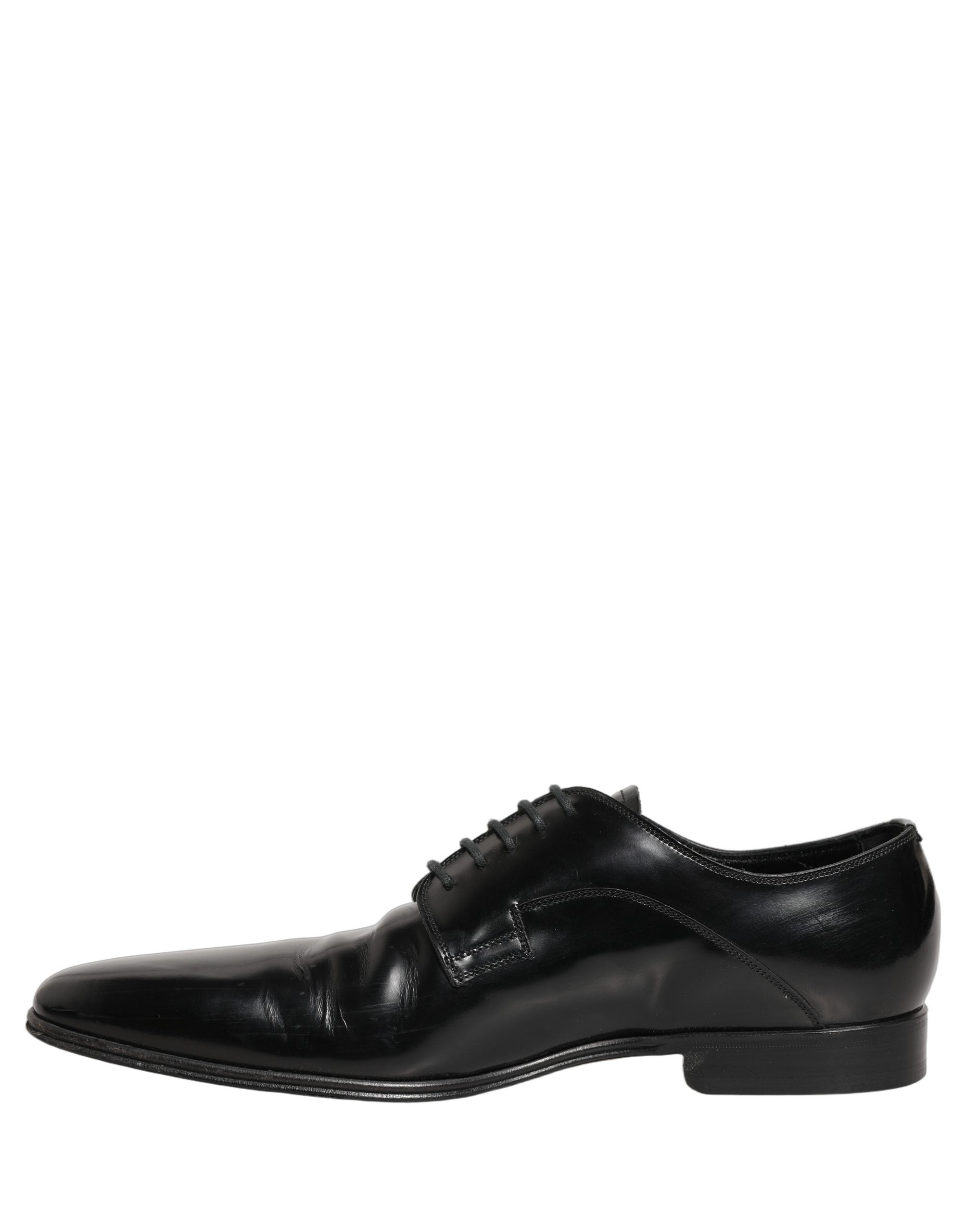 Dolce & Gabbana Black Leather Men Derby Dress Formal Shoes