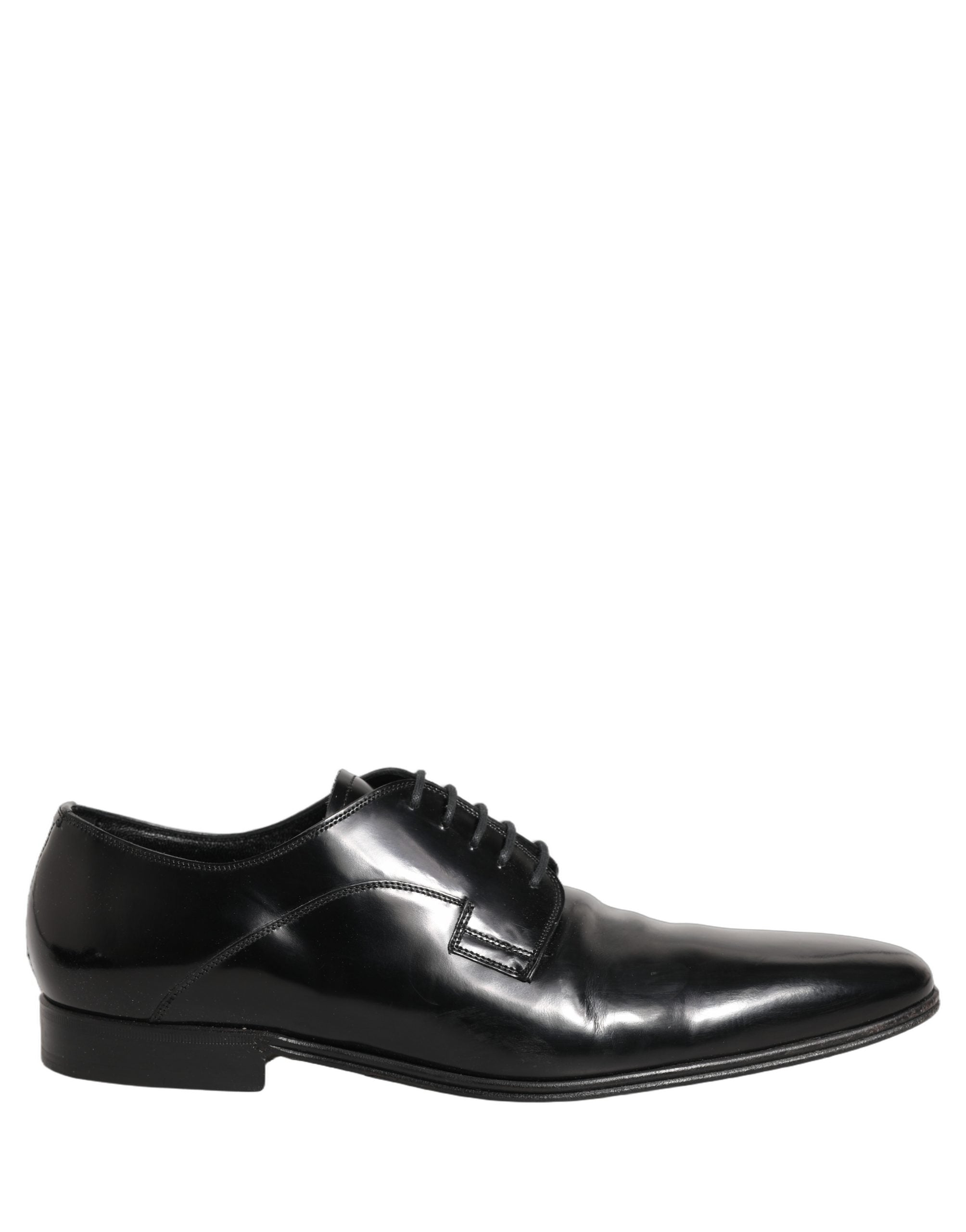 Dolce & Gabbana Black Leather Men Derby Dress Formal Shoes