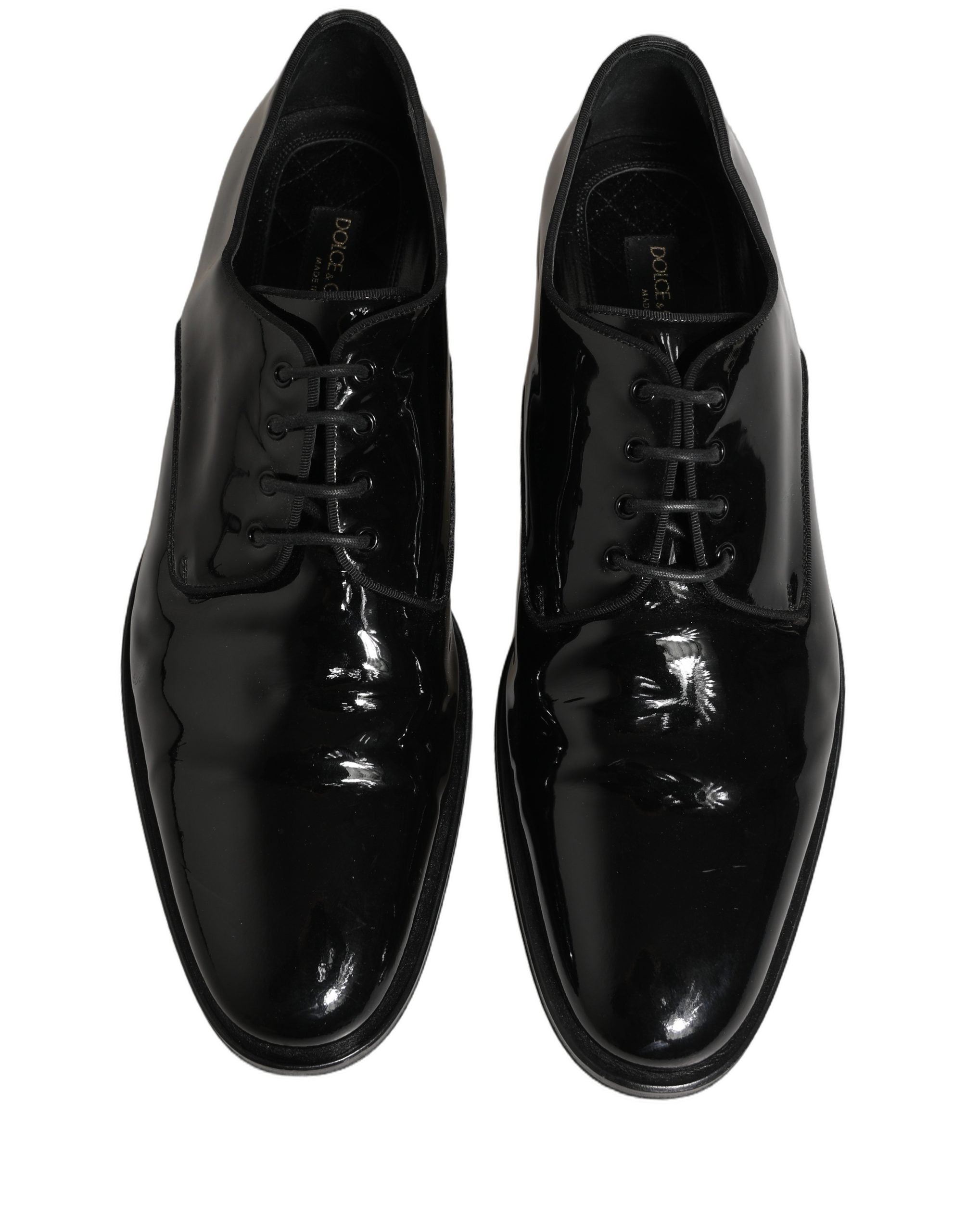 Dolce & Gabbana Black Leather Men Derby Dress Formal Shoes