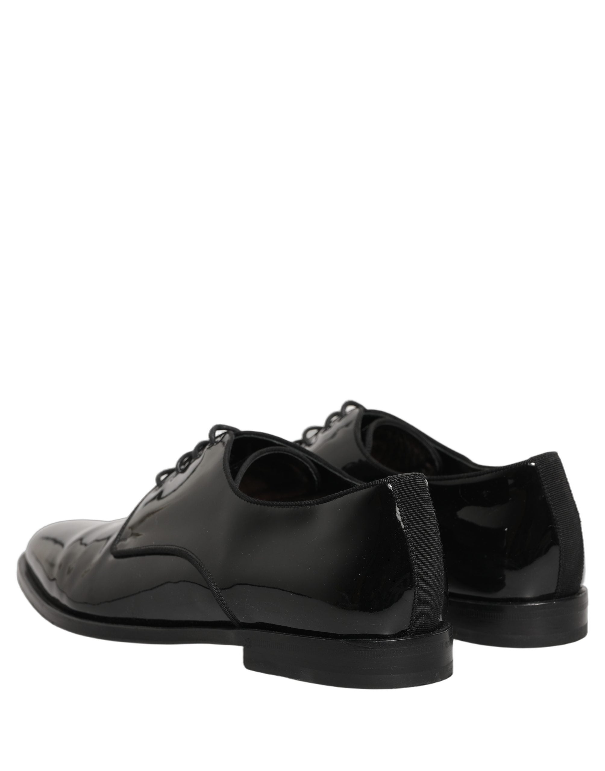 Dolce & Gabbana Black Leather Men Derby Dress Formal Shoes