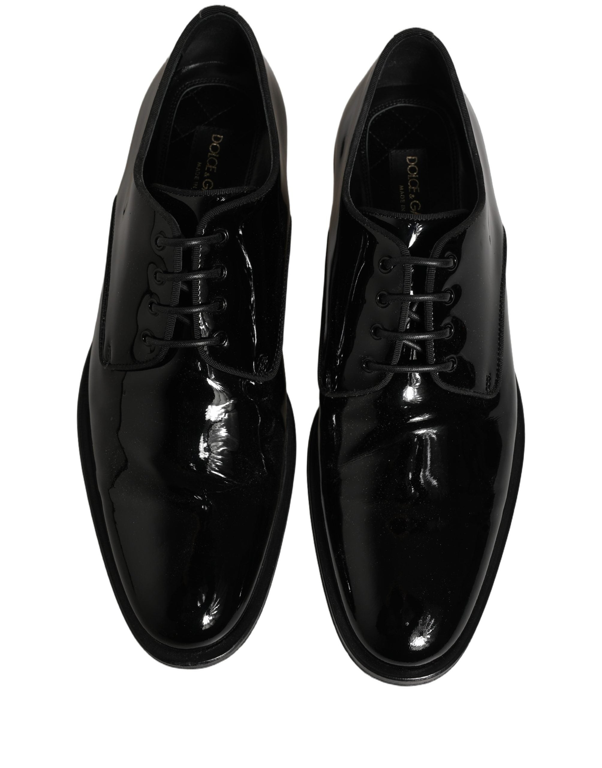 Dolce & Gabbana Black Leather Men Derby Dress Men Formal Shoes