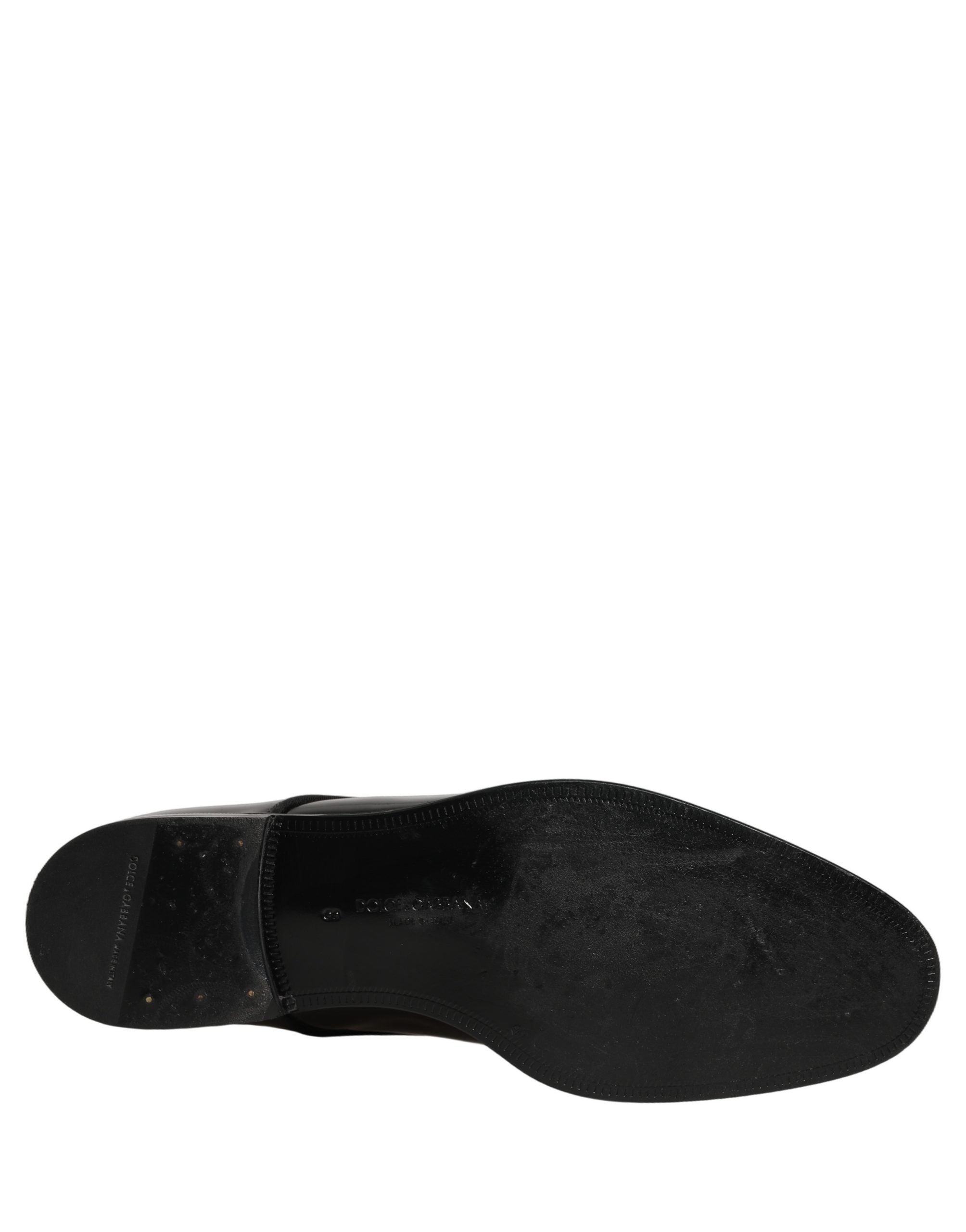 Dolce & Gabbana Black Leather Men Derby Dress Men Formal Shoes