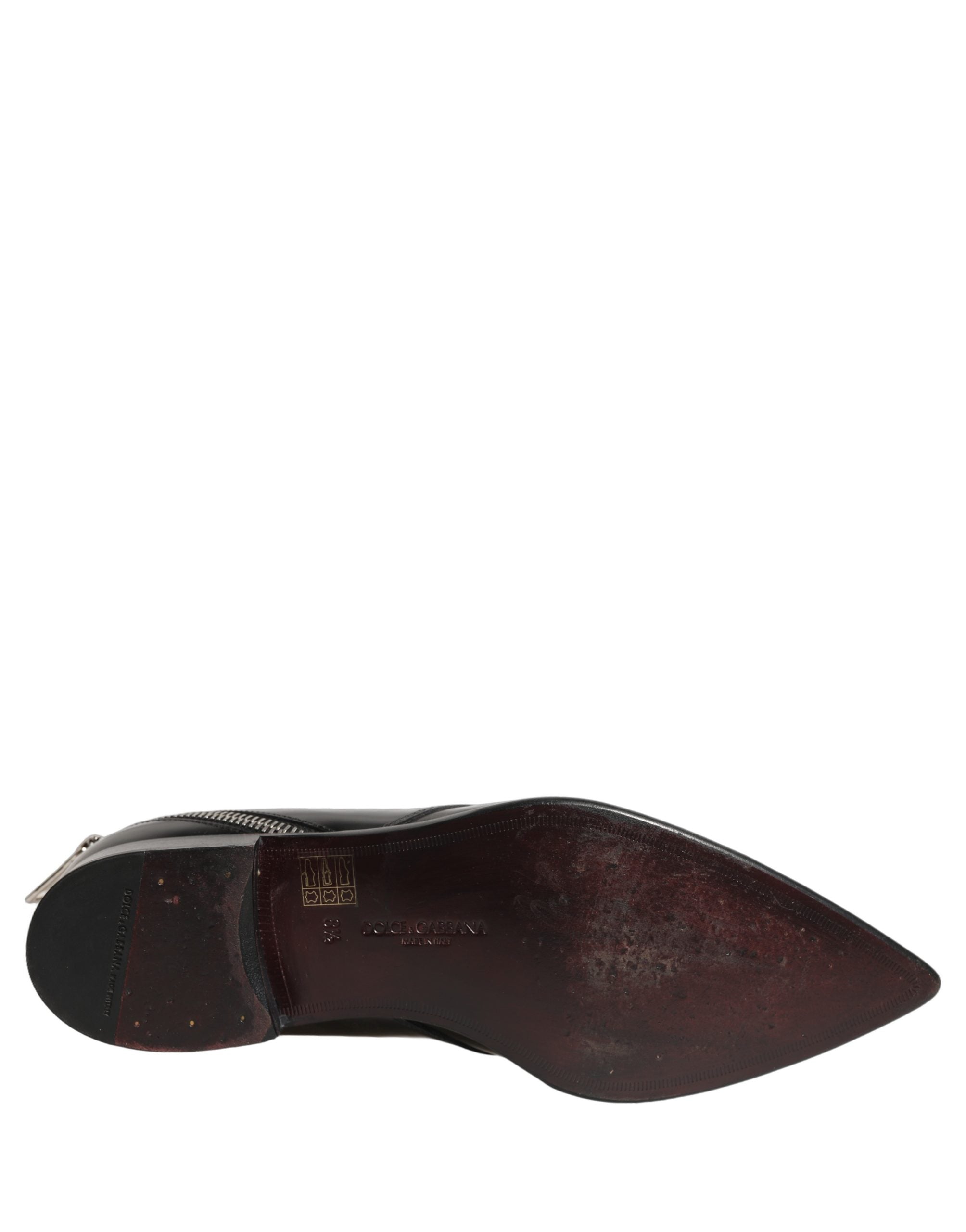Dolce & Gabbana Black Leather Men Derby Dress Formal Shoes