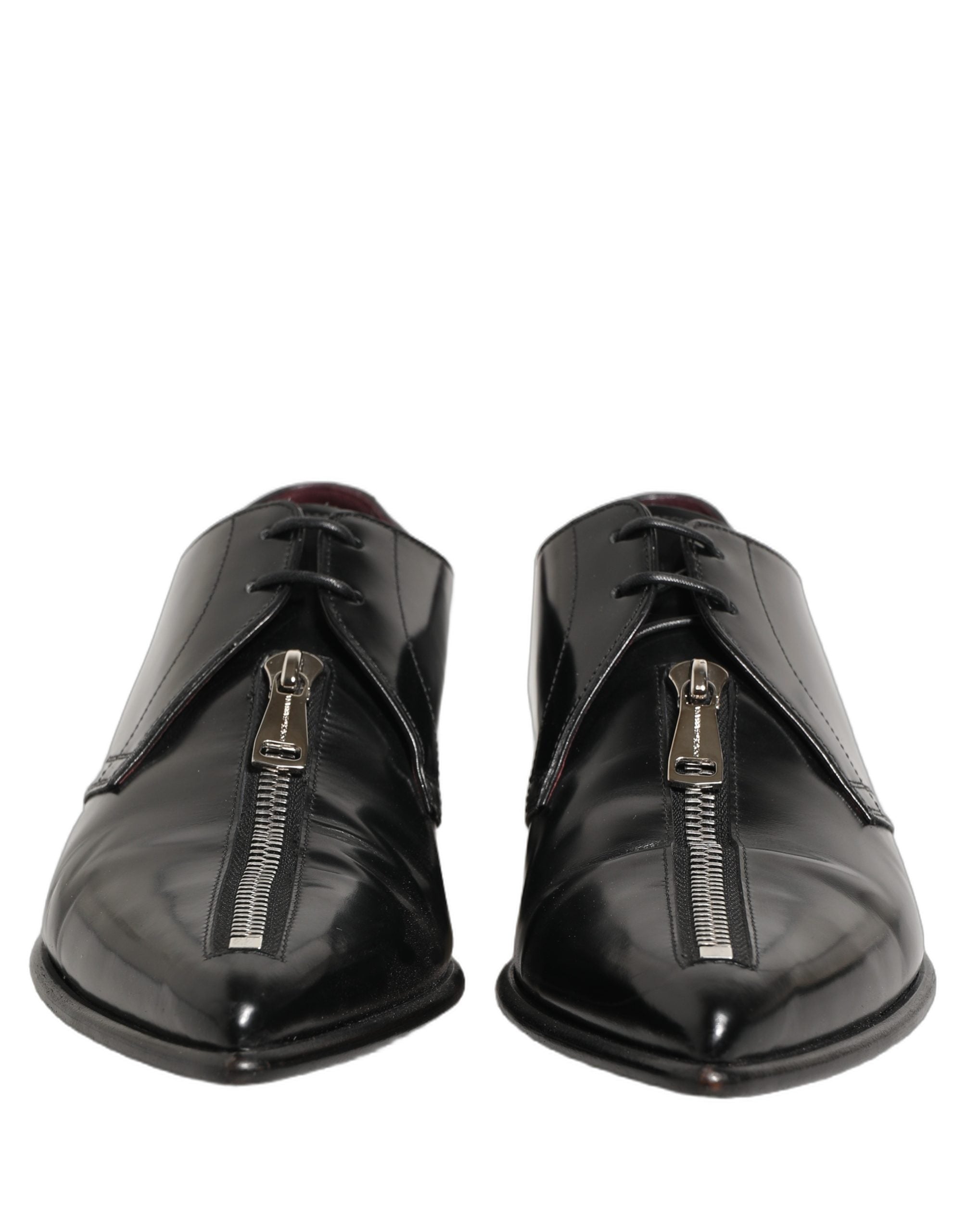 Dolce & Gabbana Black Leather Men Derby Dress Formal Shoes