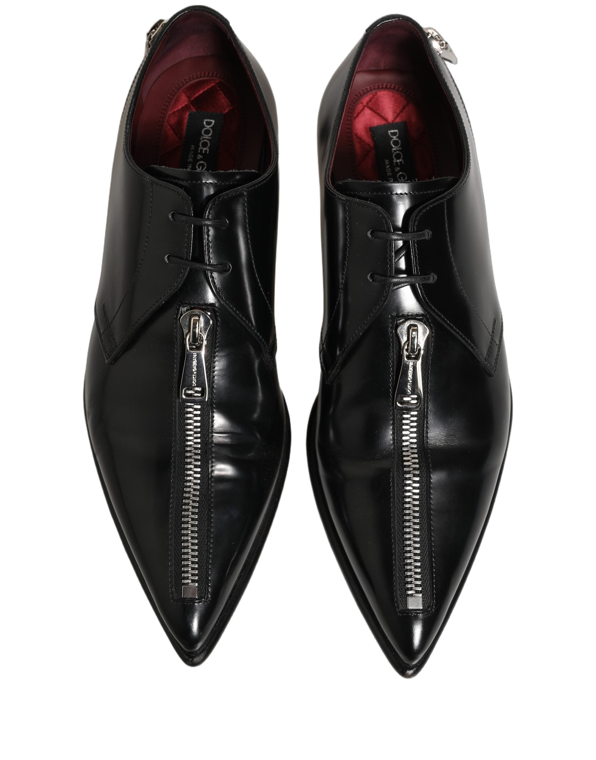 Dolce & Gabbana Black Leather Men Derby Dress Formal Shoes