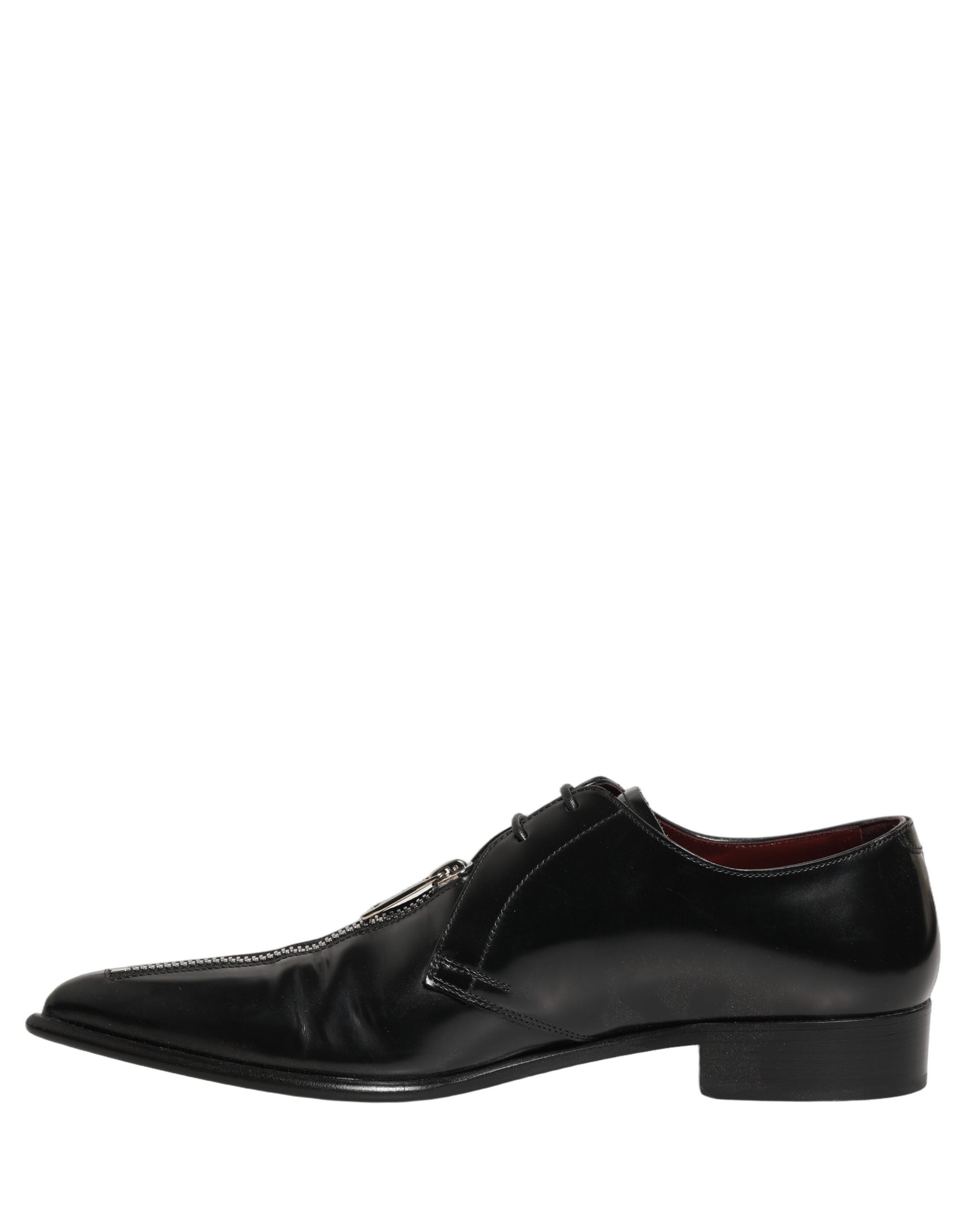 Dolce & Gabbana Black Leather Men Derby Dress Formal Shoes