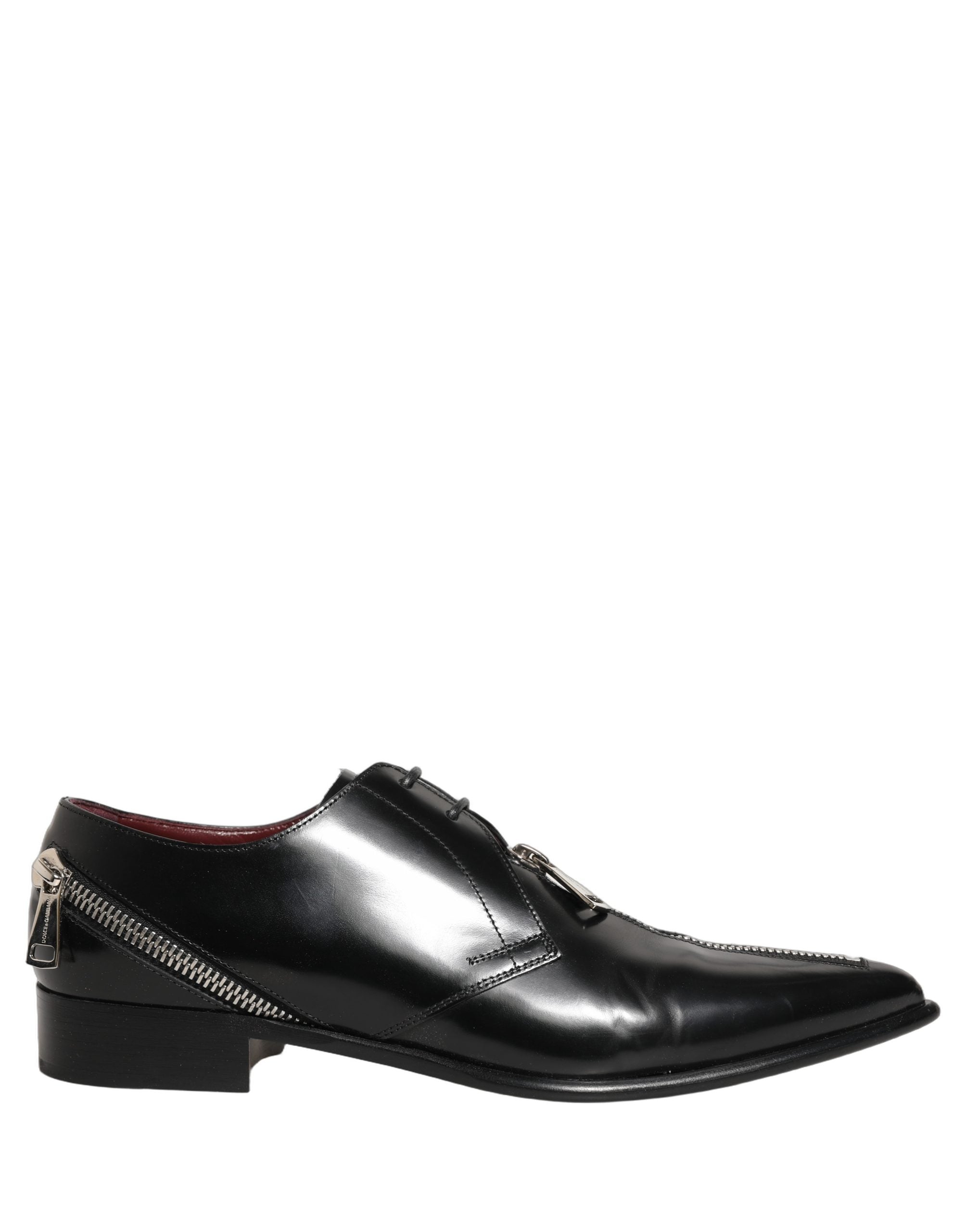 Dolce & Gabbana Black Leather Men Derby Dress Formal Shoes